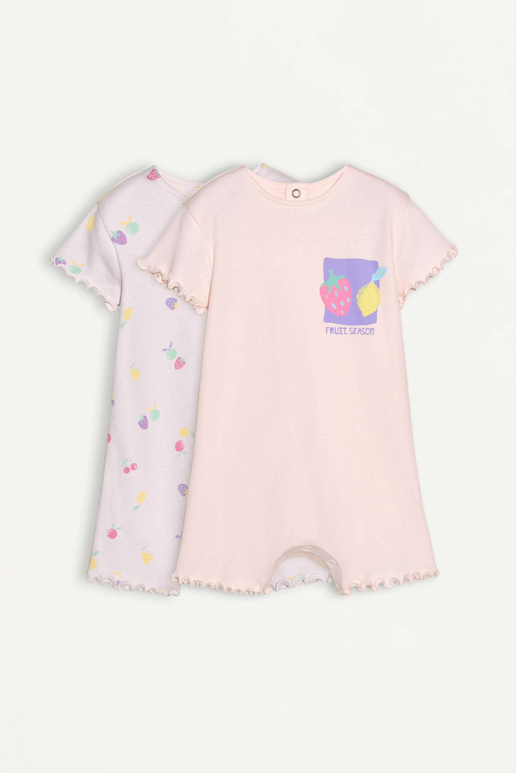 2-pack of short one-piece pyjamas — PASTEL PINK