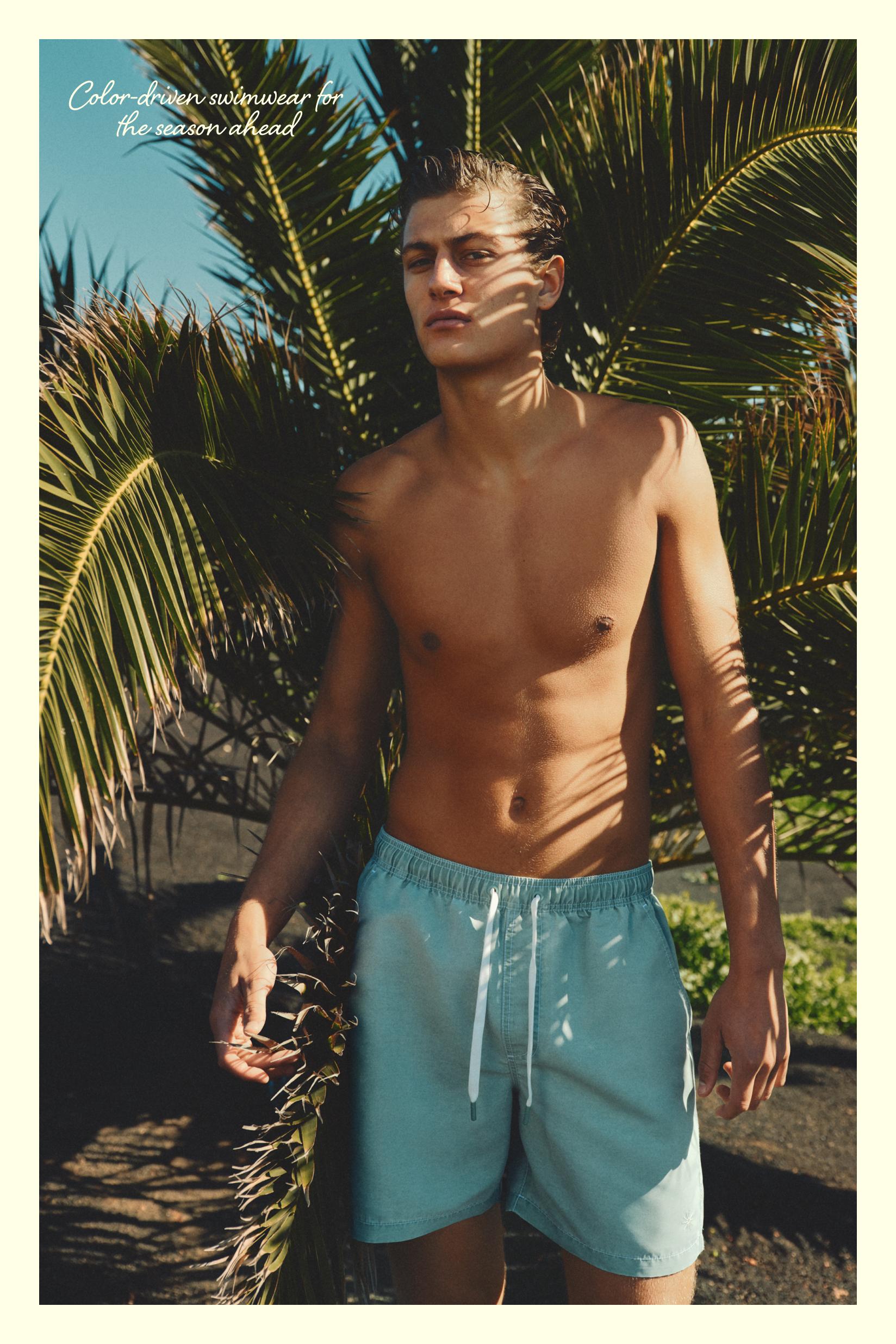 Faded-effect regular swimsuit — PASTEL GREEN