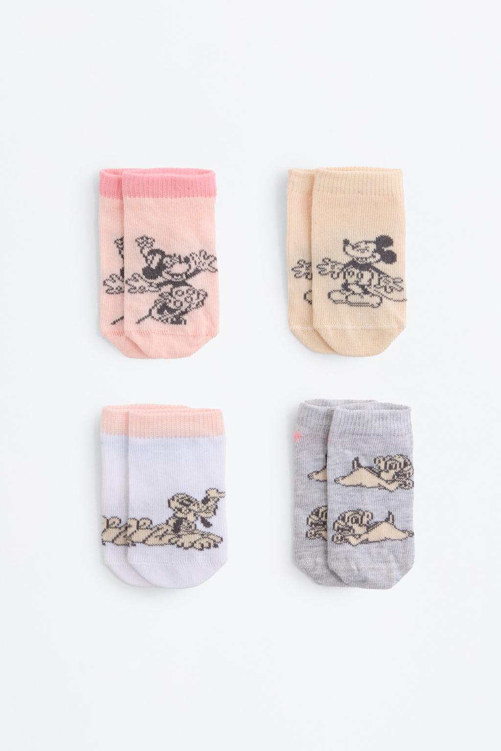 Pack of 4 Mickey and Minnie Mouse ©Disney ankle socks