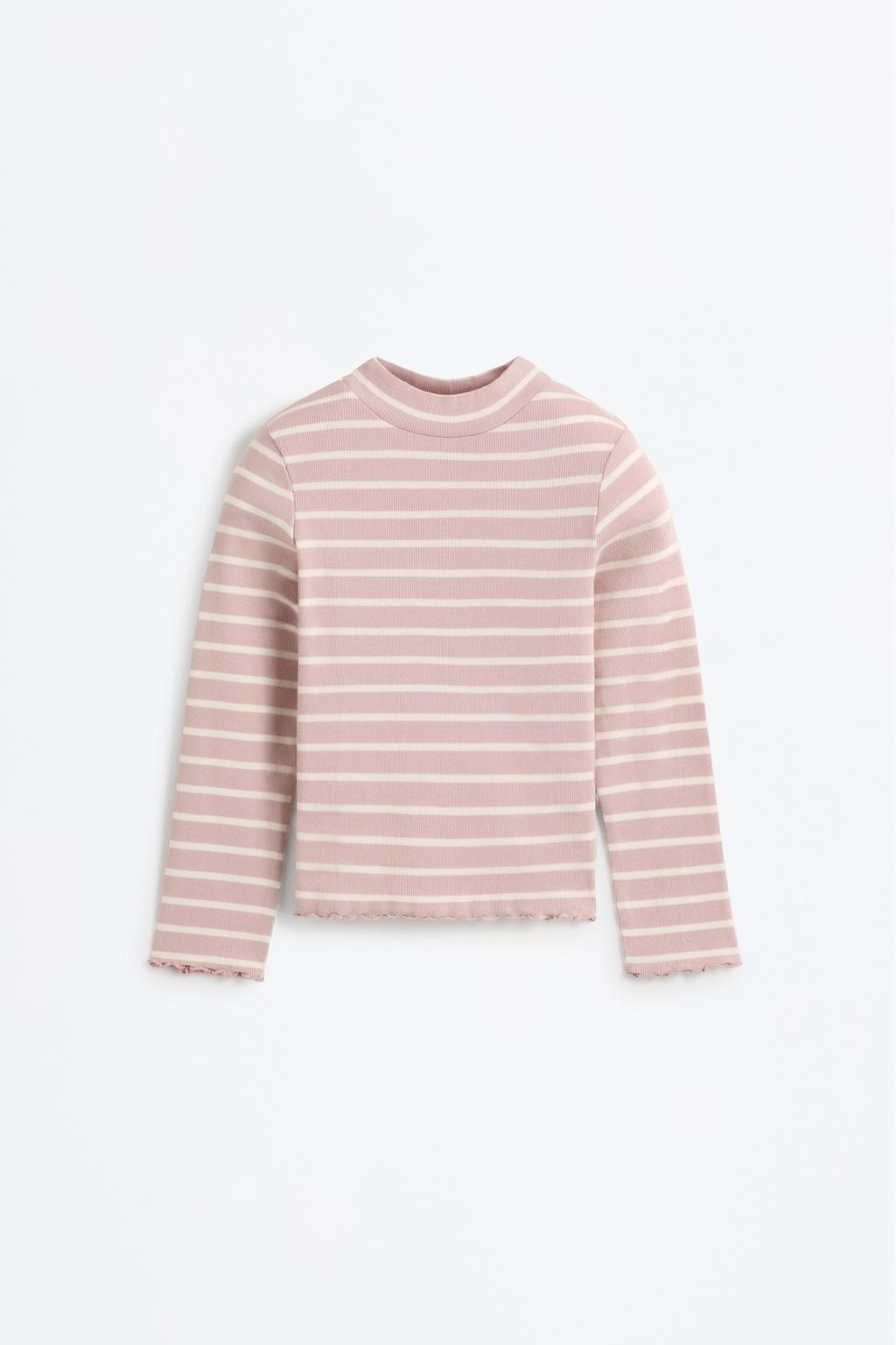 Ribbed mock neck T-shirt