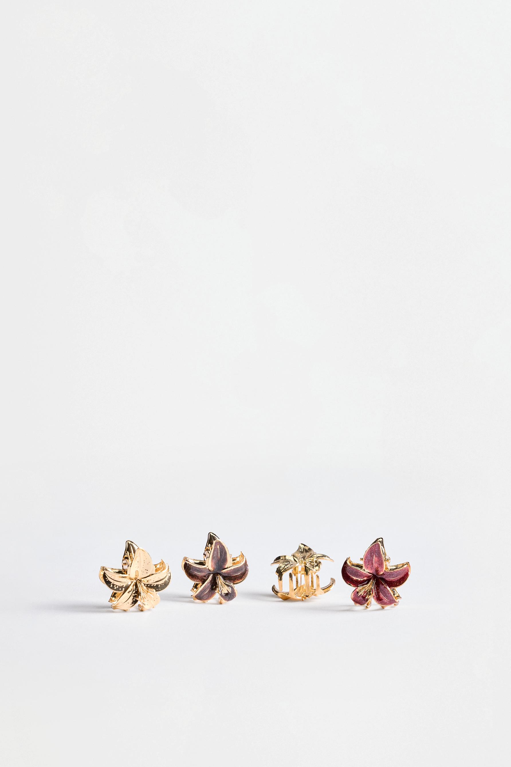 Flower hair clips (4-pack) — GOLD (alternate view)