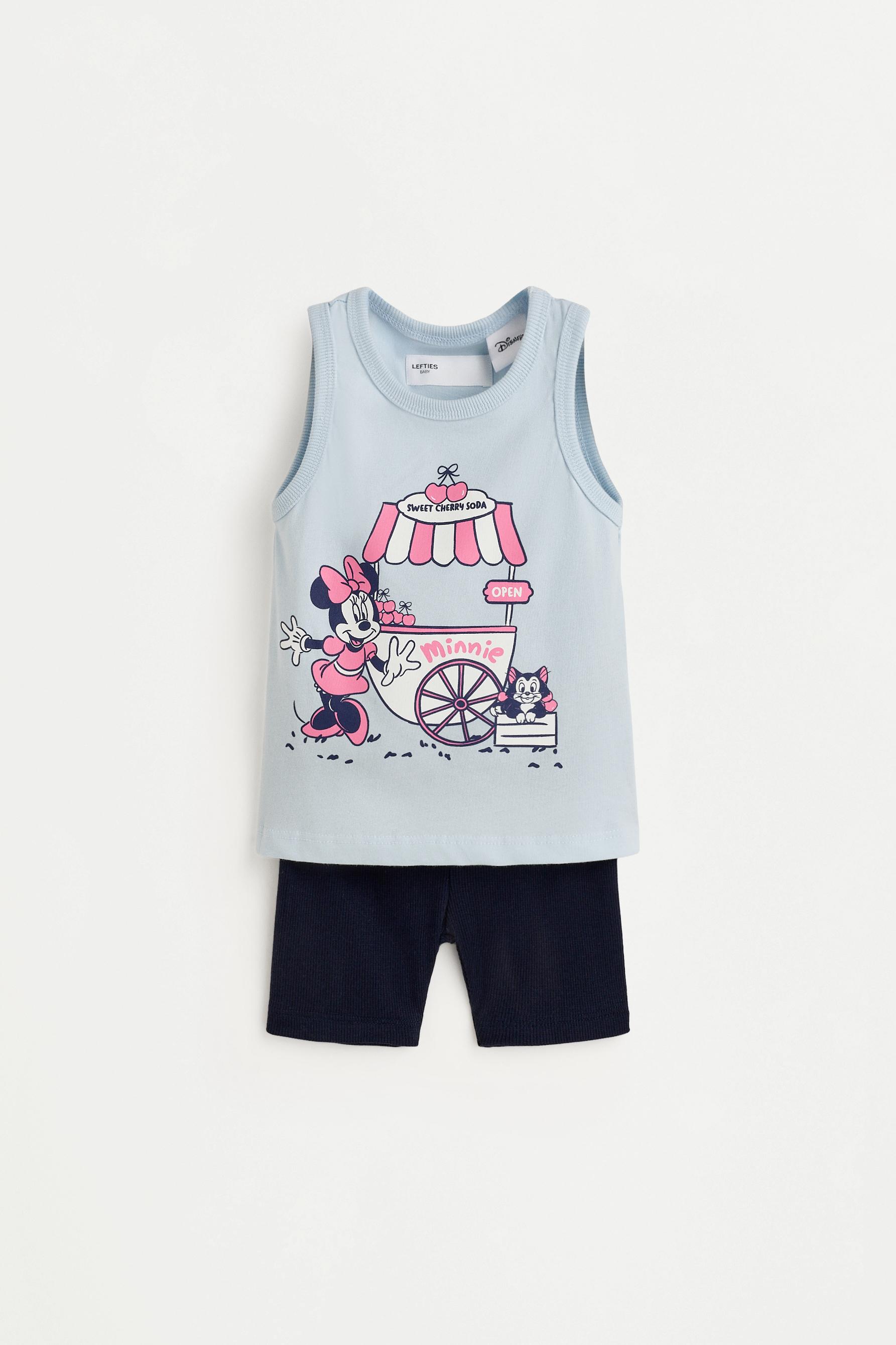 Minnie Mouse ©Disney tank top and cycling leggings set — PALE BLUE