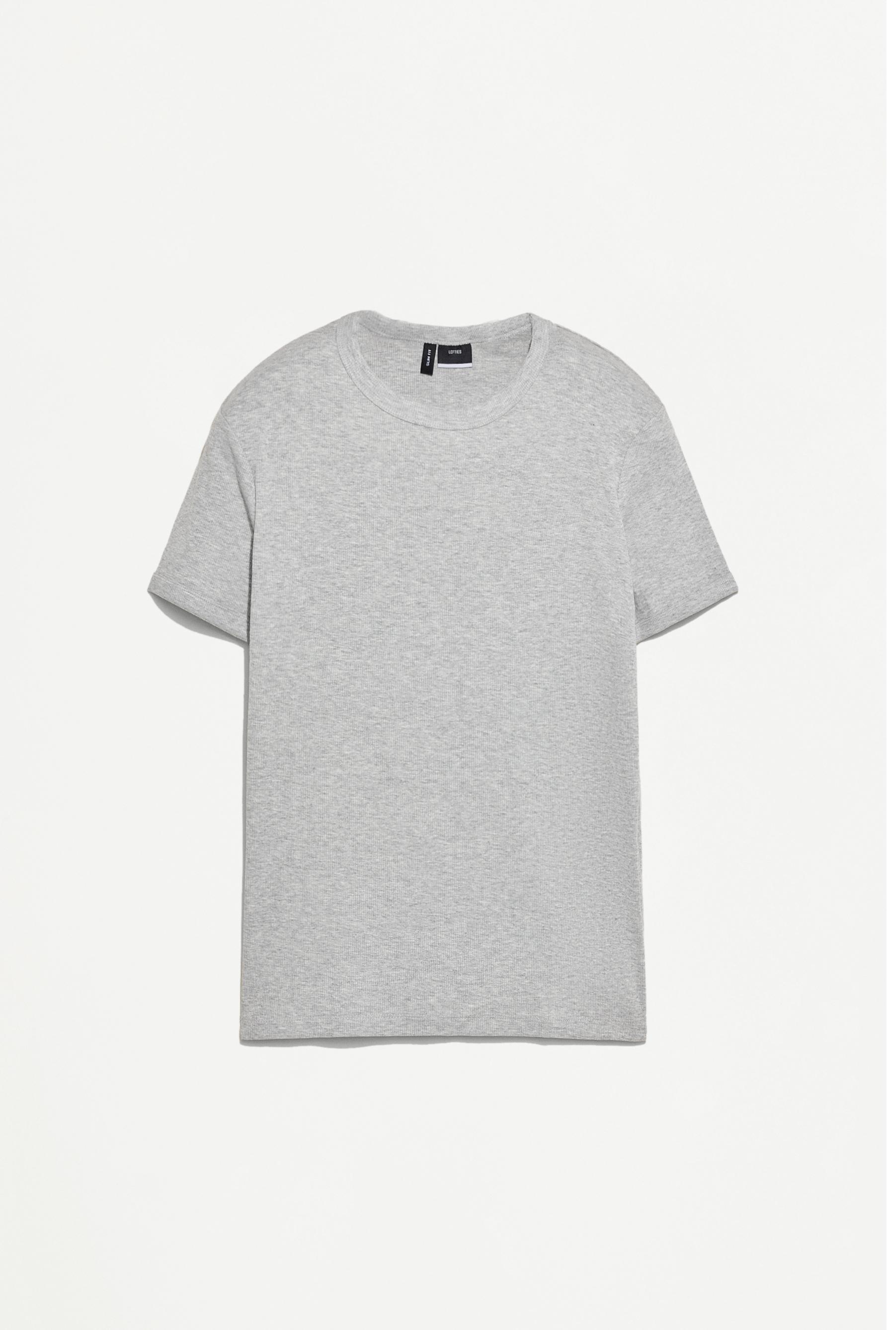 Rib T-shirt — GREY MARL