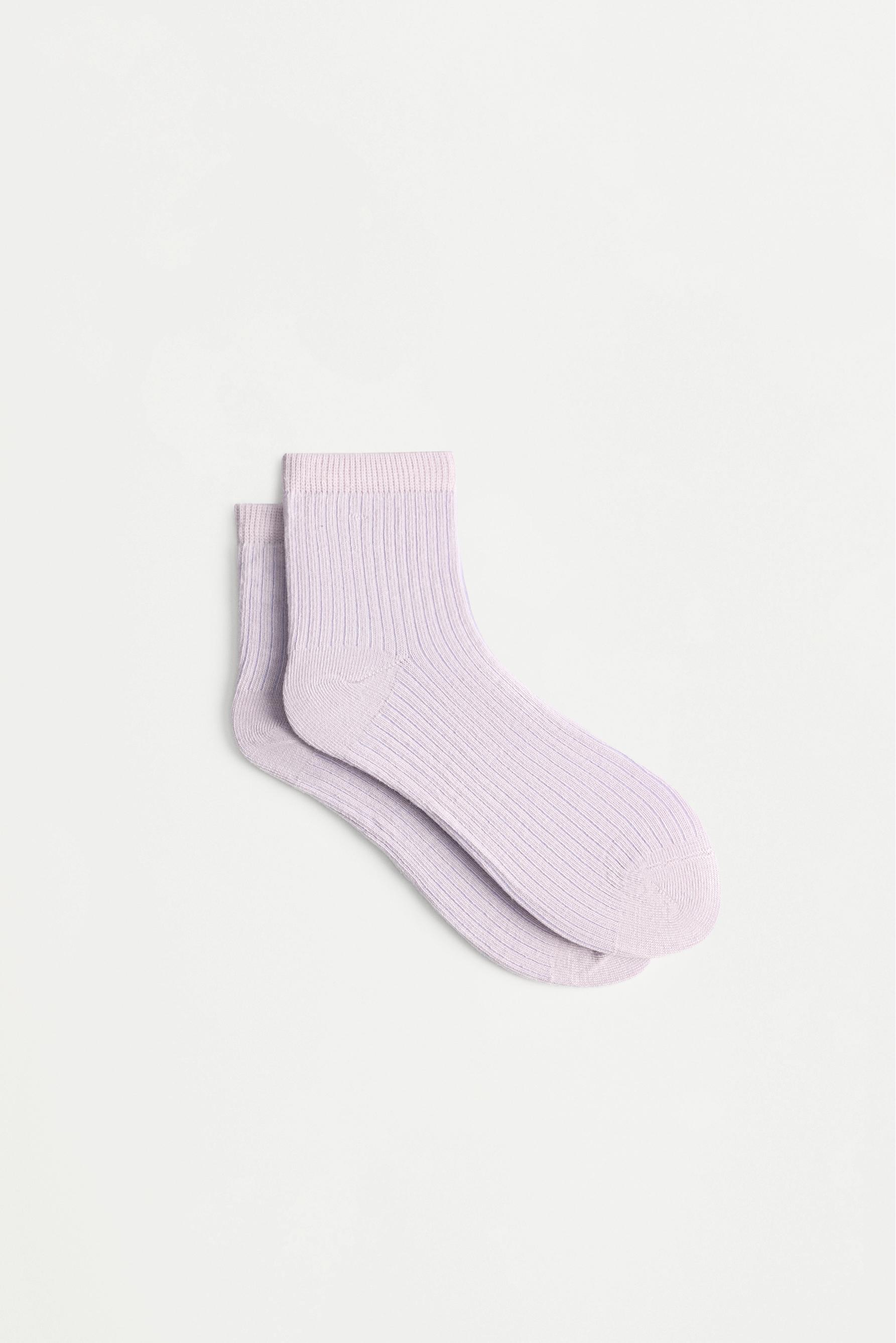 Ribbed short socks (Pack 10) — LILAC