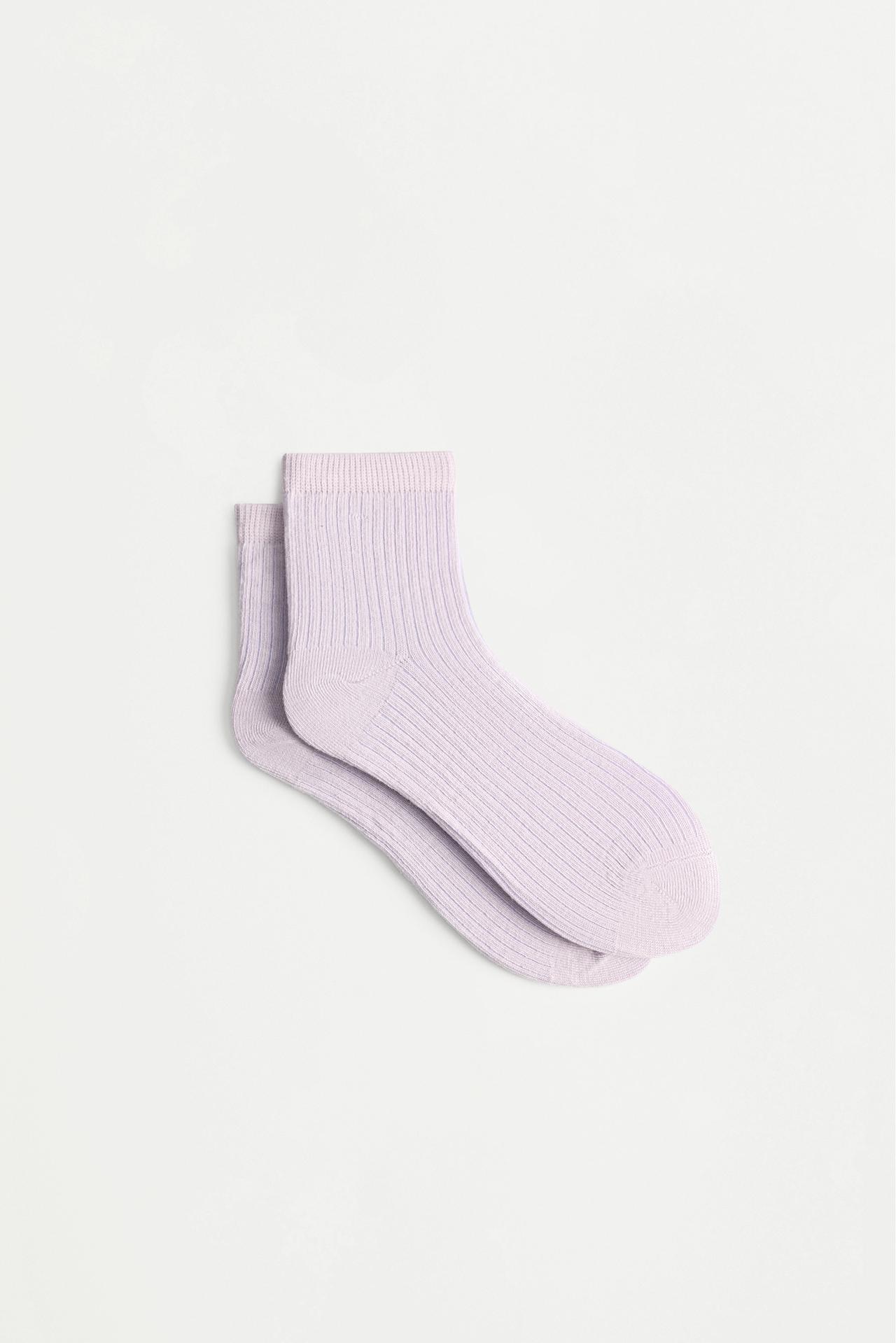 Ribbed short socks (Pack 10) — LILAC