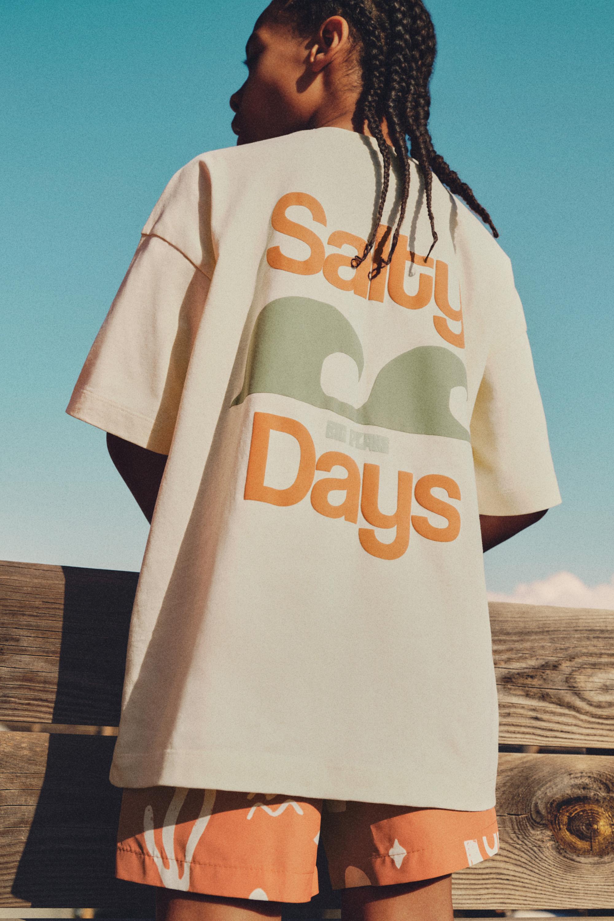 Printed T-shirt with pocket — GREY