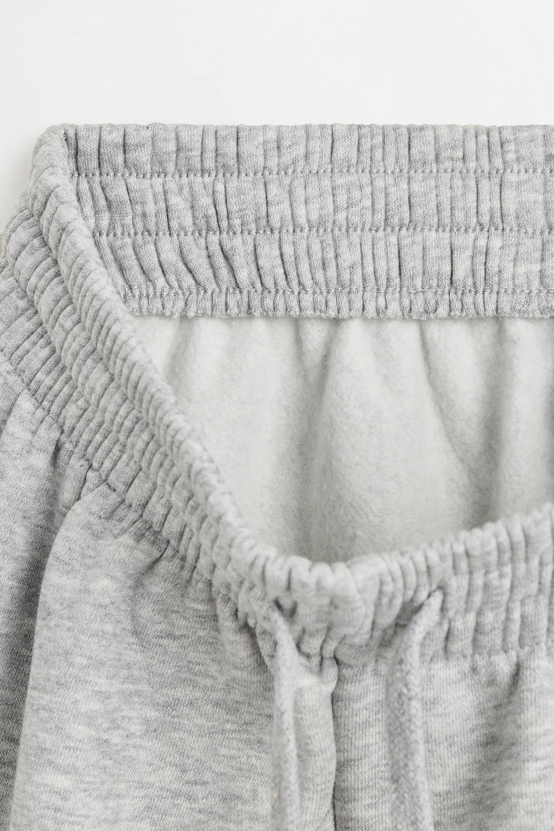 Solid plush trousers — GREY MARL