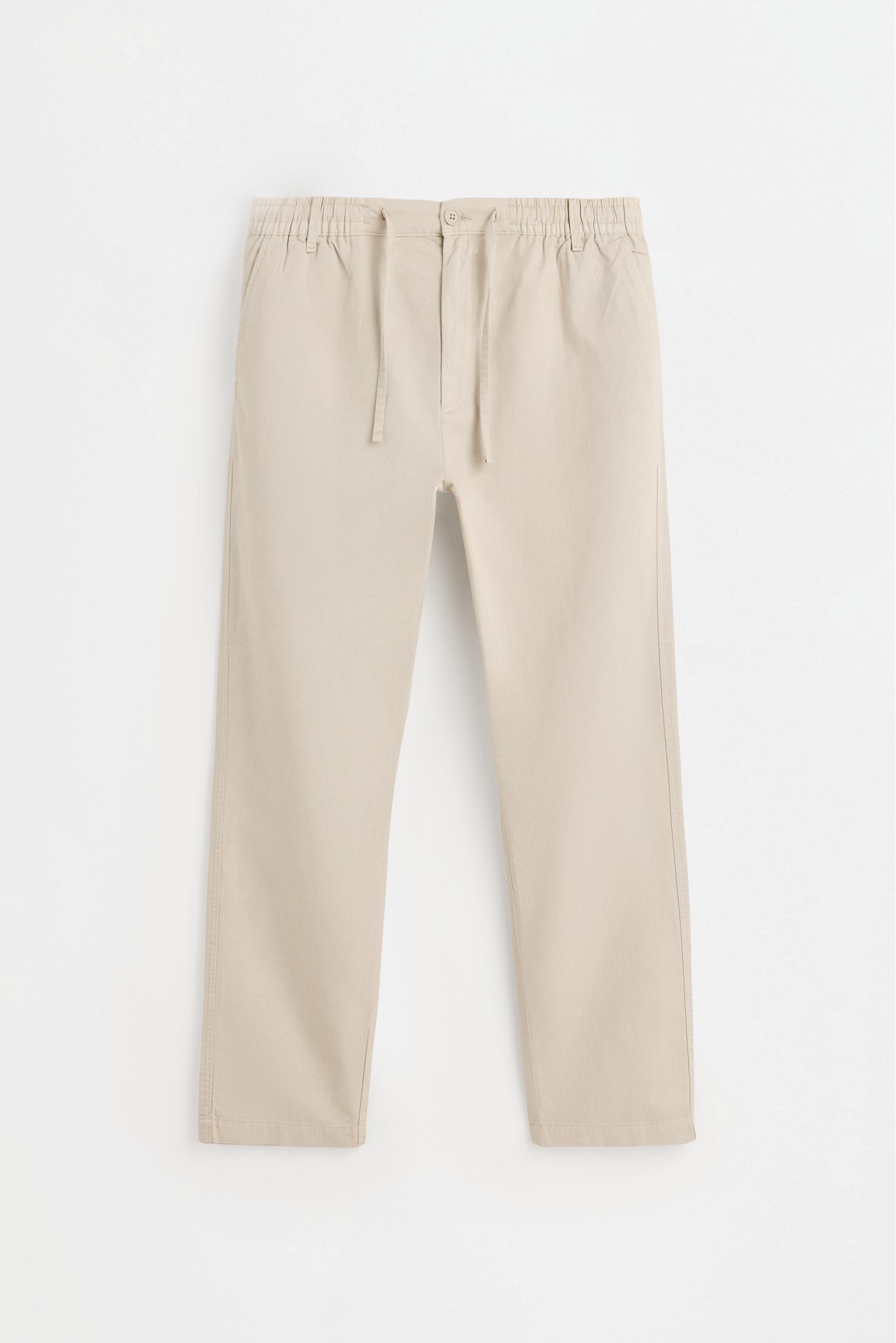 Linen blend joggers — BEIGE