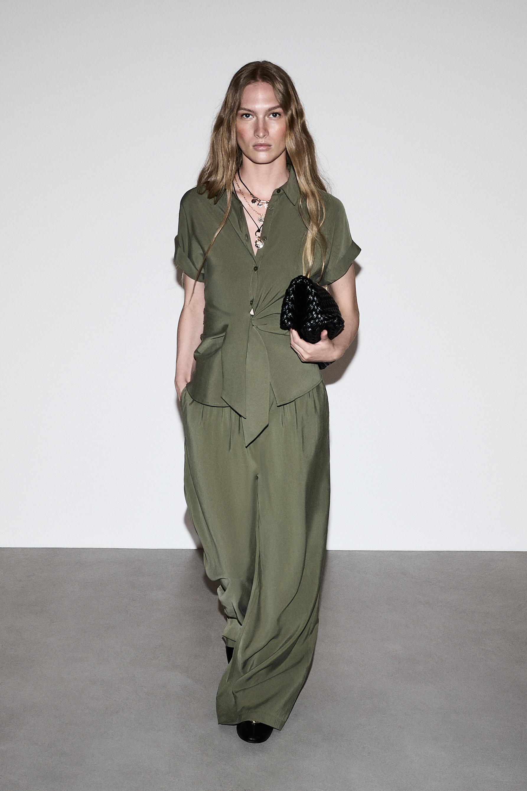 Soft-touch culottes — KHAKI