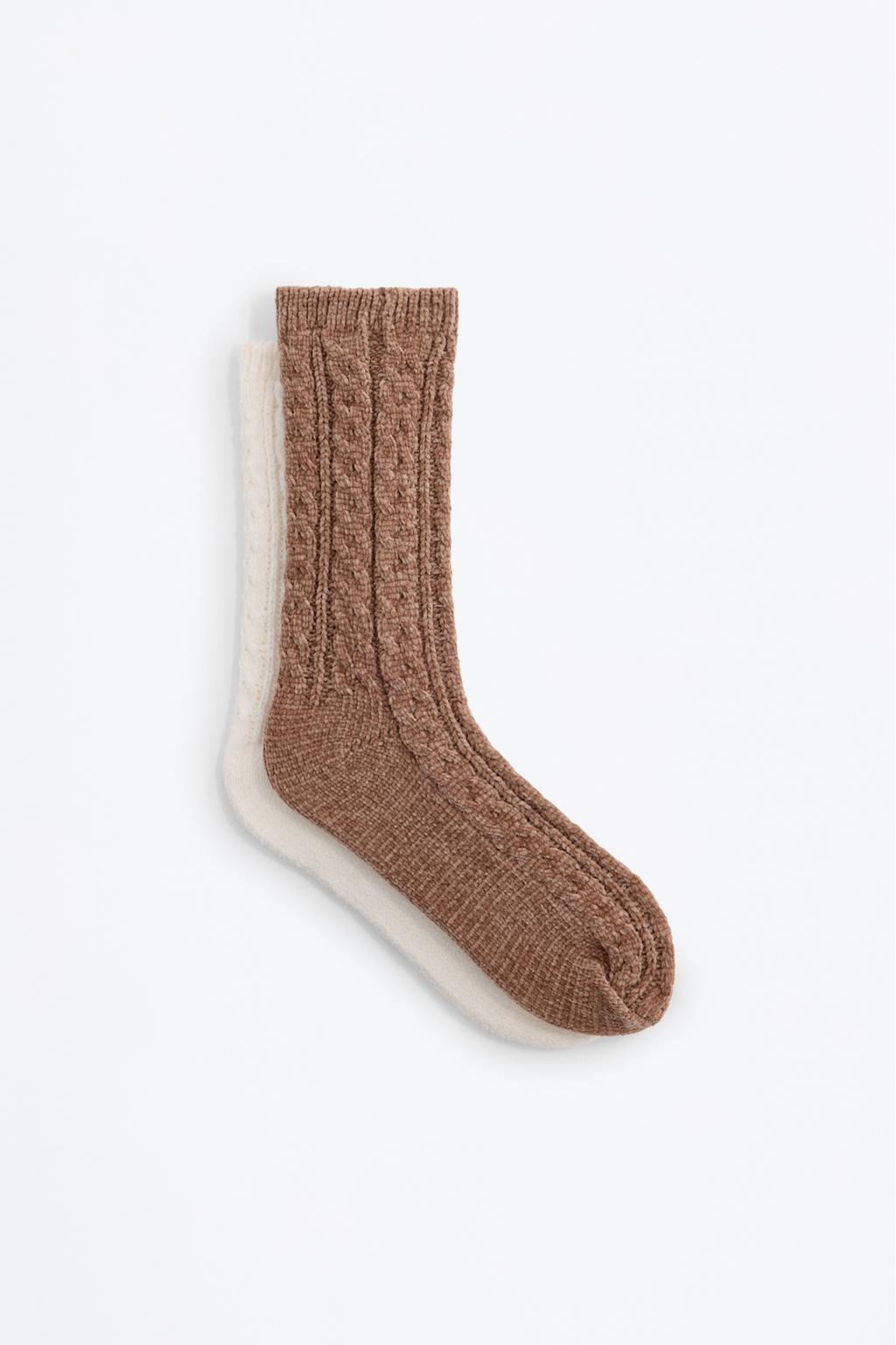 Pack of 2 pairs of long chenille socks