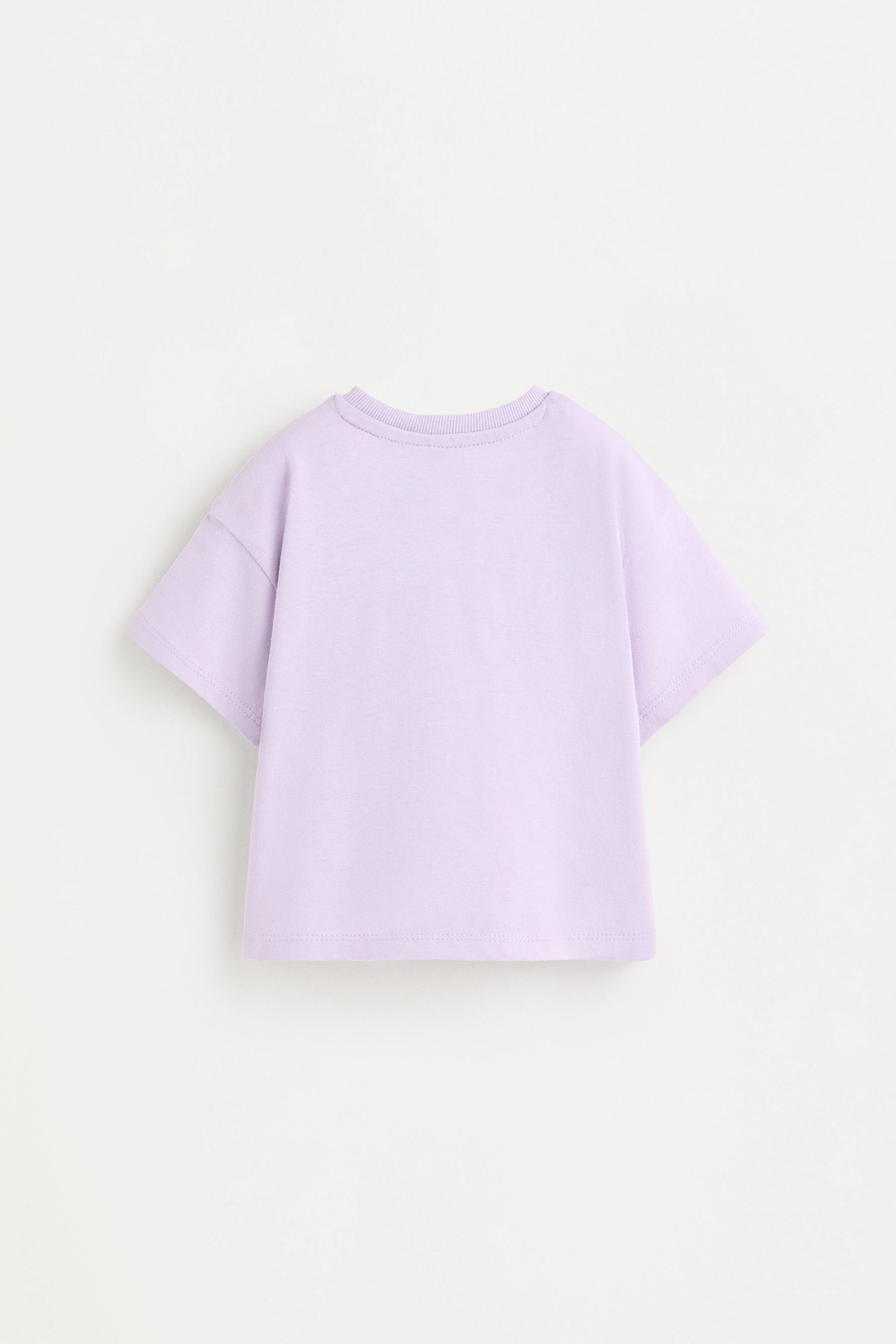 Crochet appliqué T-shirt — LILAC