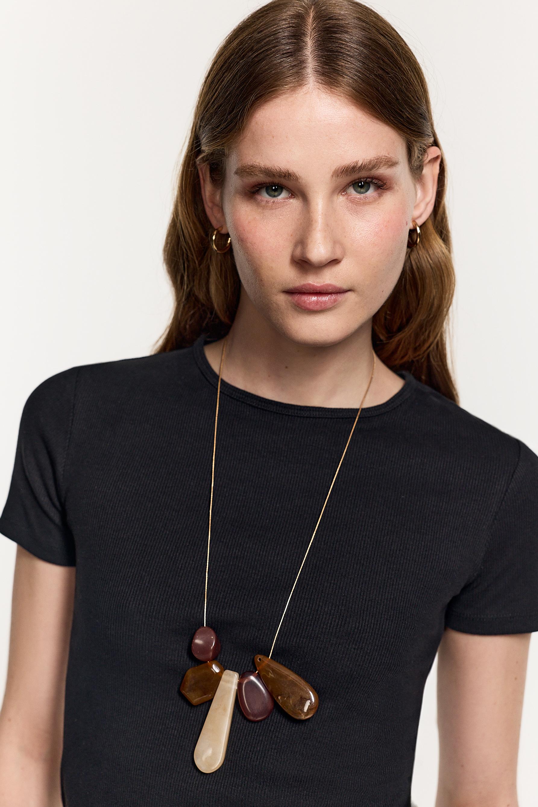 Ribbed T-shirt — BLACK