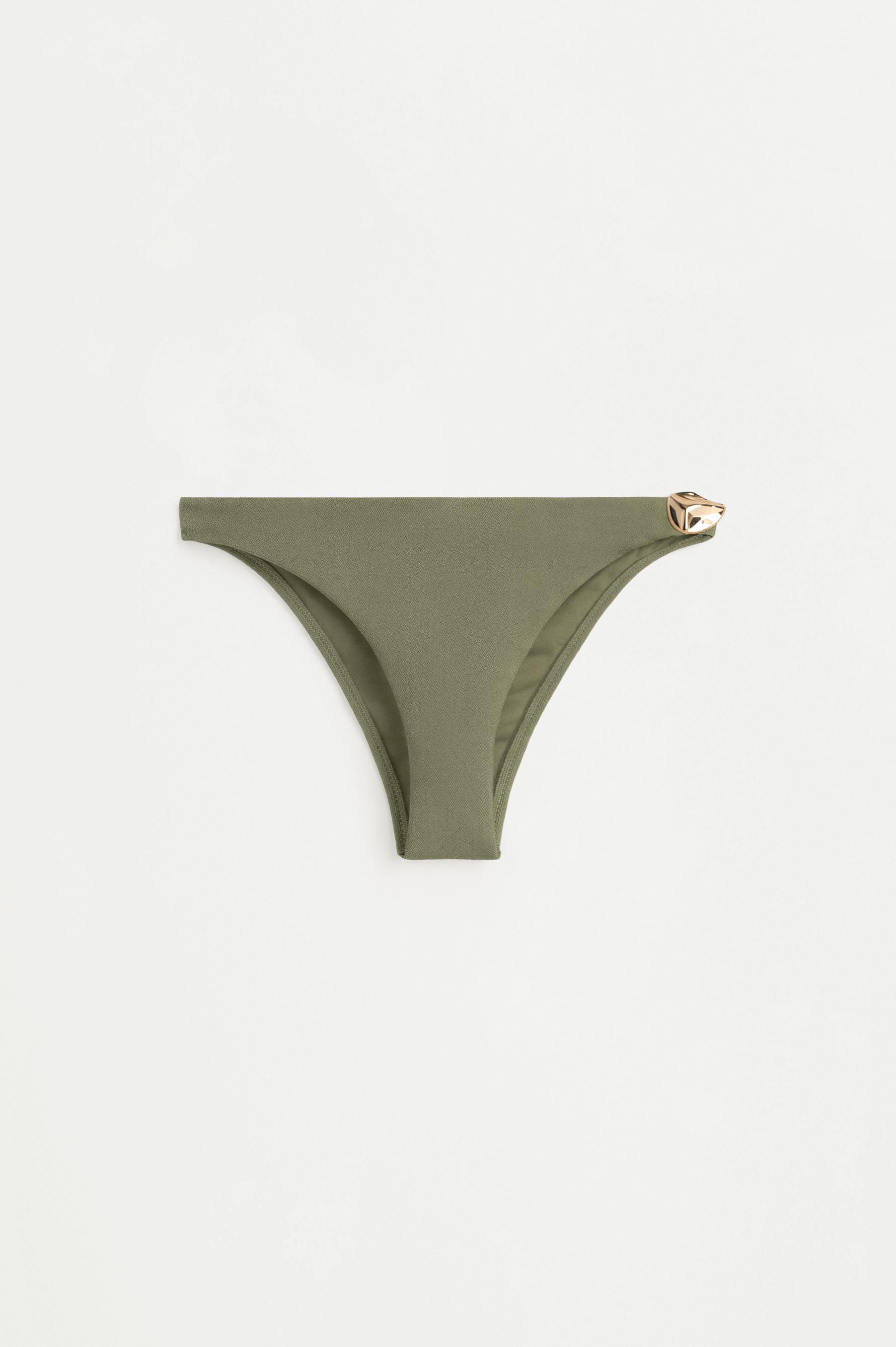 Classic bikini bottoms with hardware — MEDIUM GREEN