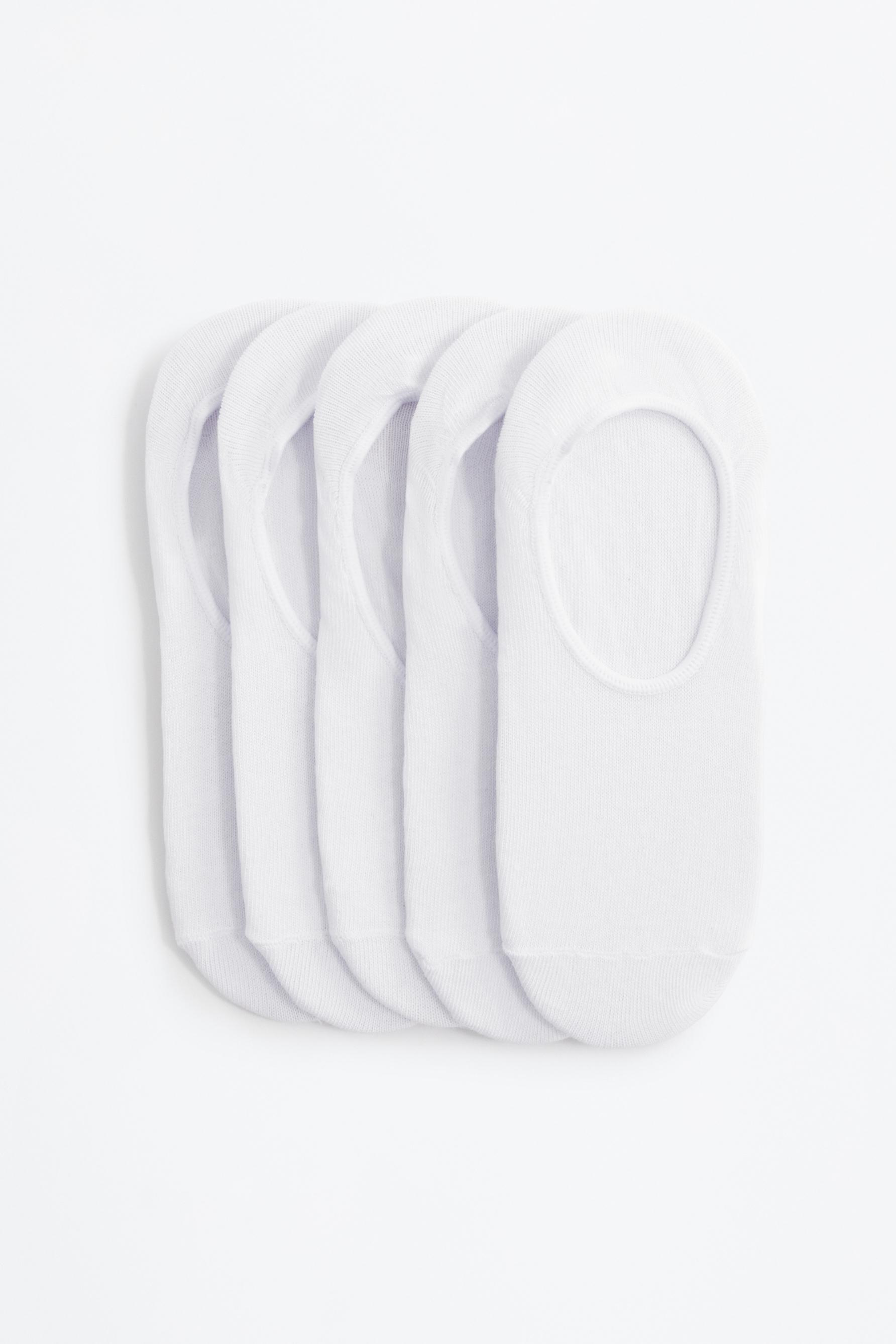 5-pack of no-show socks — WHITE