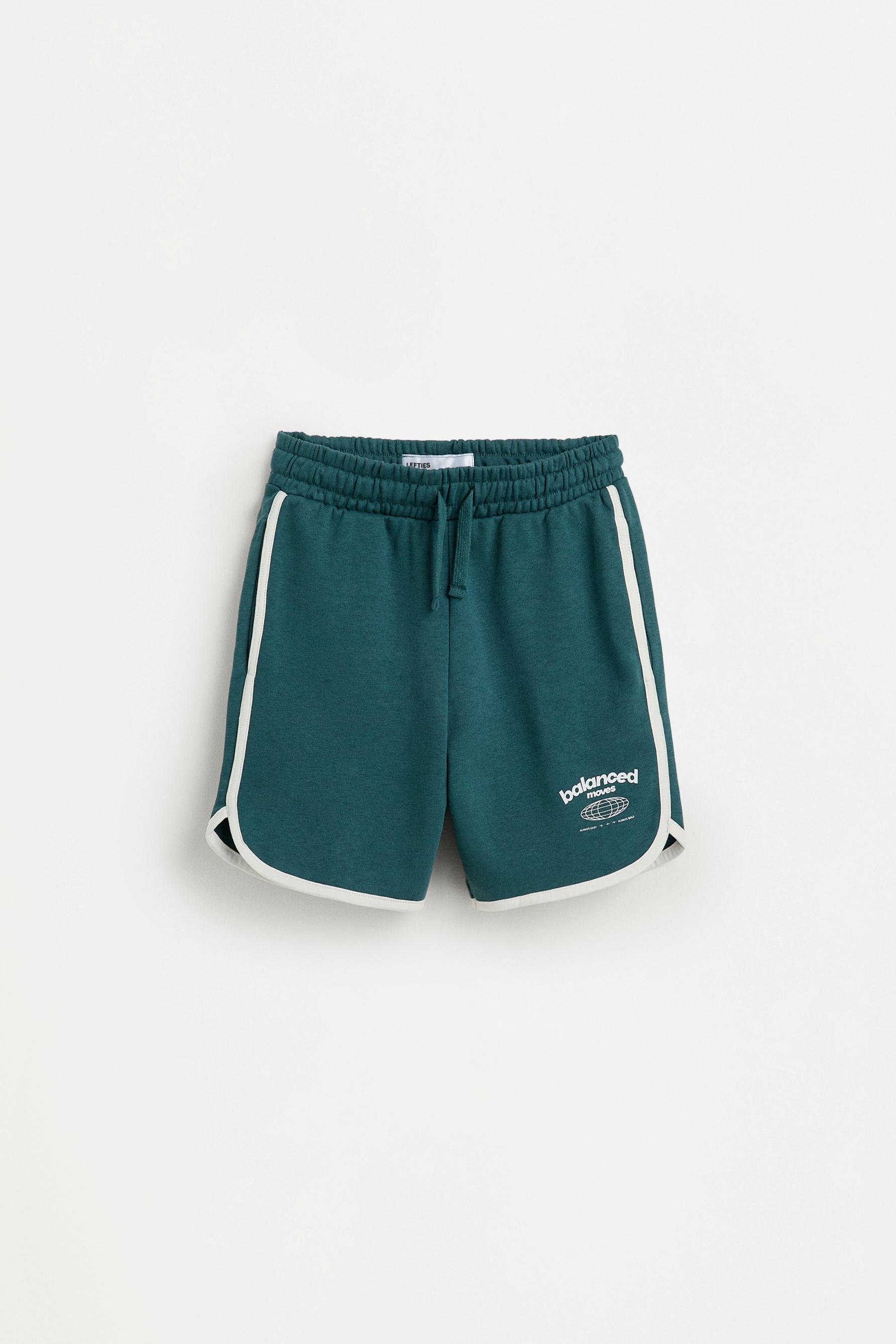 Contrast trim T-shirt and Bermuda shorts co-ord — MEDIUM GREEN