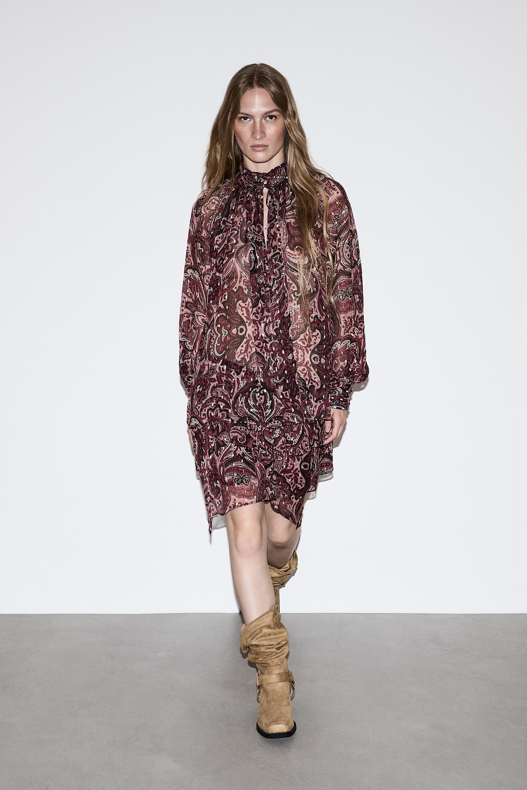 Short paisley skort — MAROON