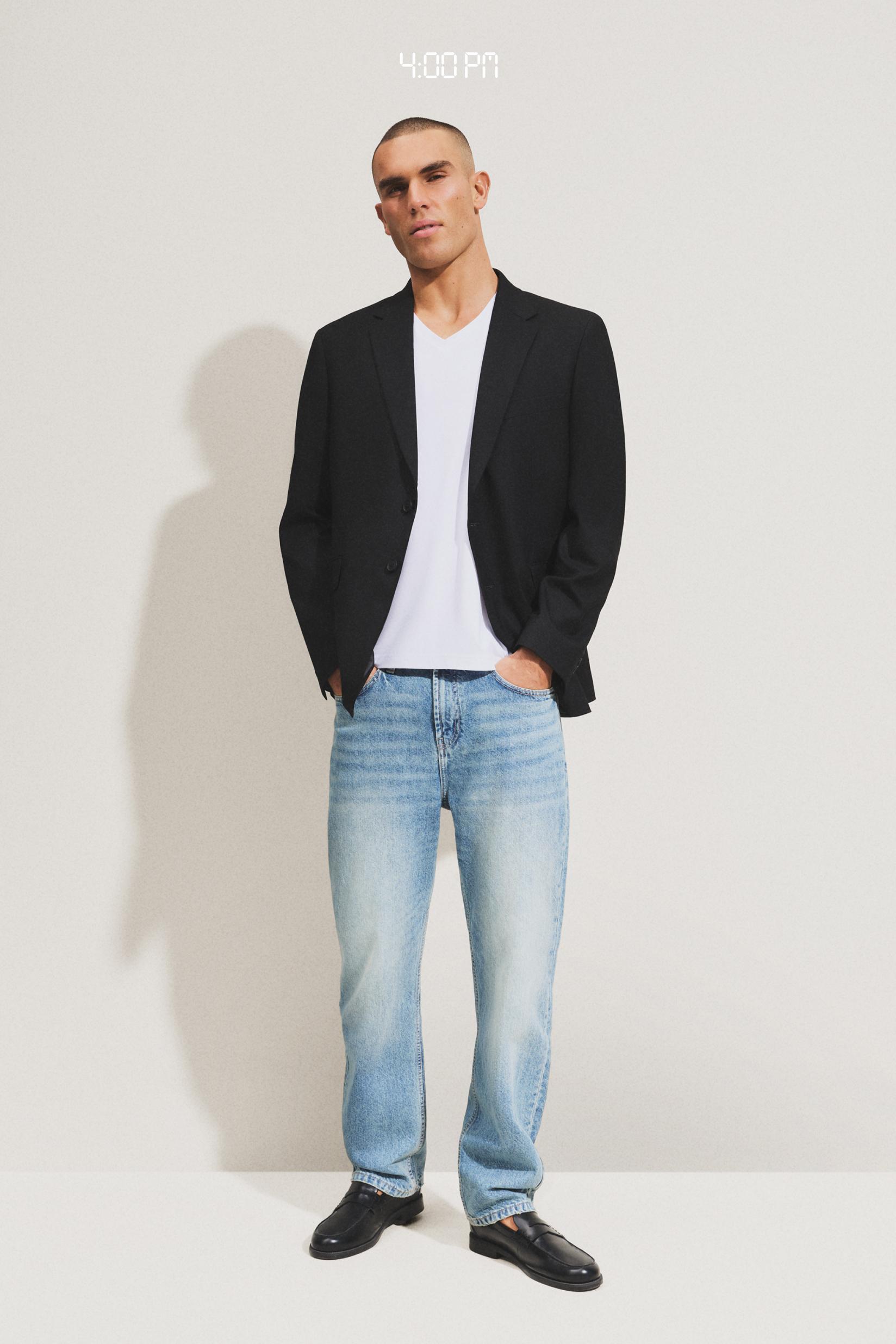 Slim fit V-neck T-shirt — WHITE