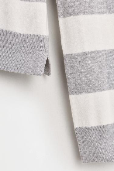 Knit sweater — WHITE/GREY 4