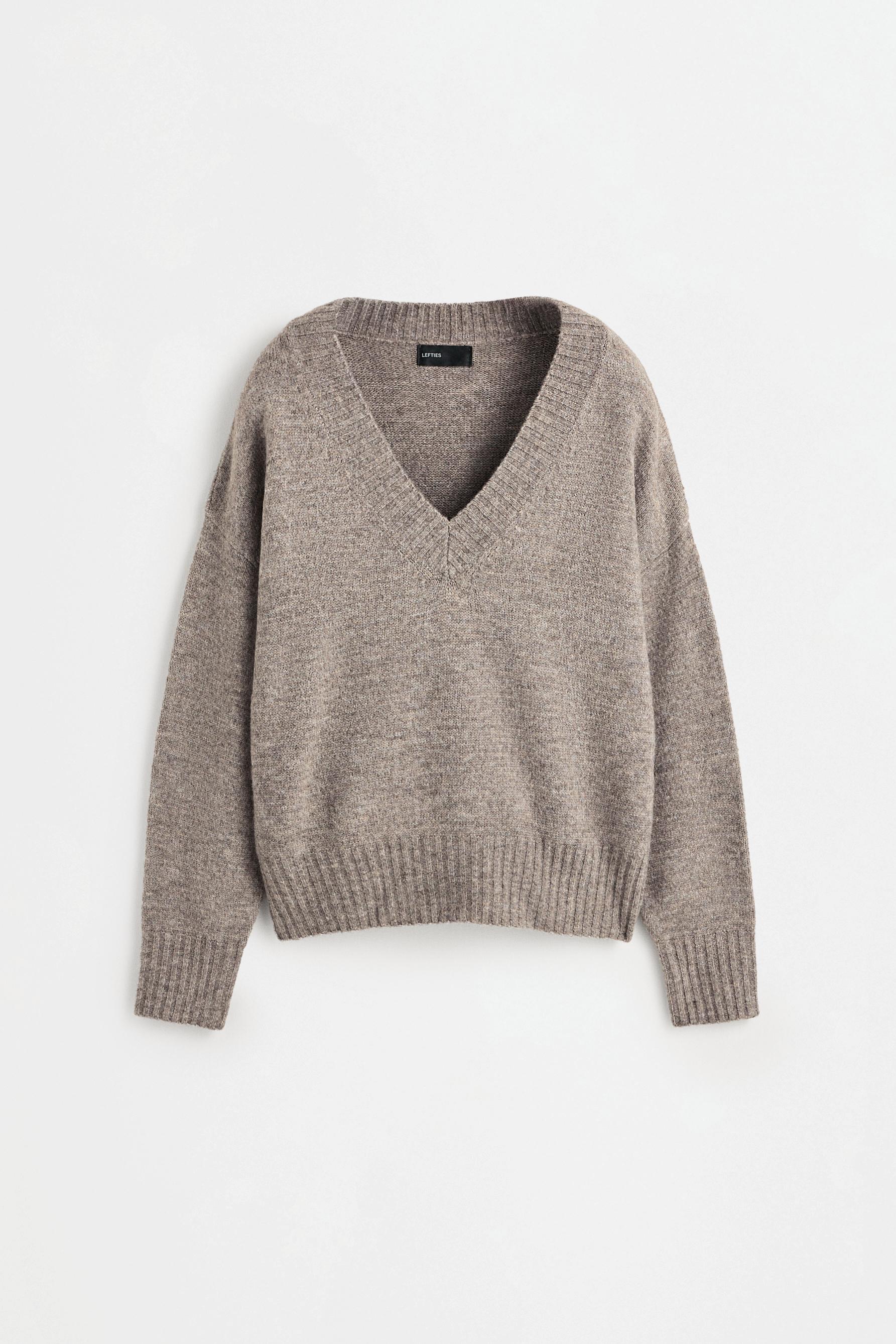 V-neck sweater — TAUPE GREY