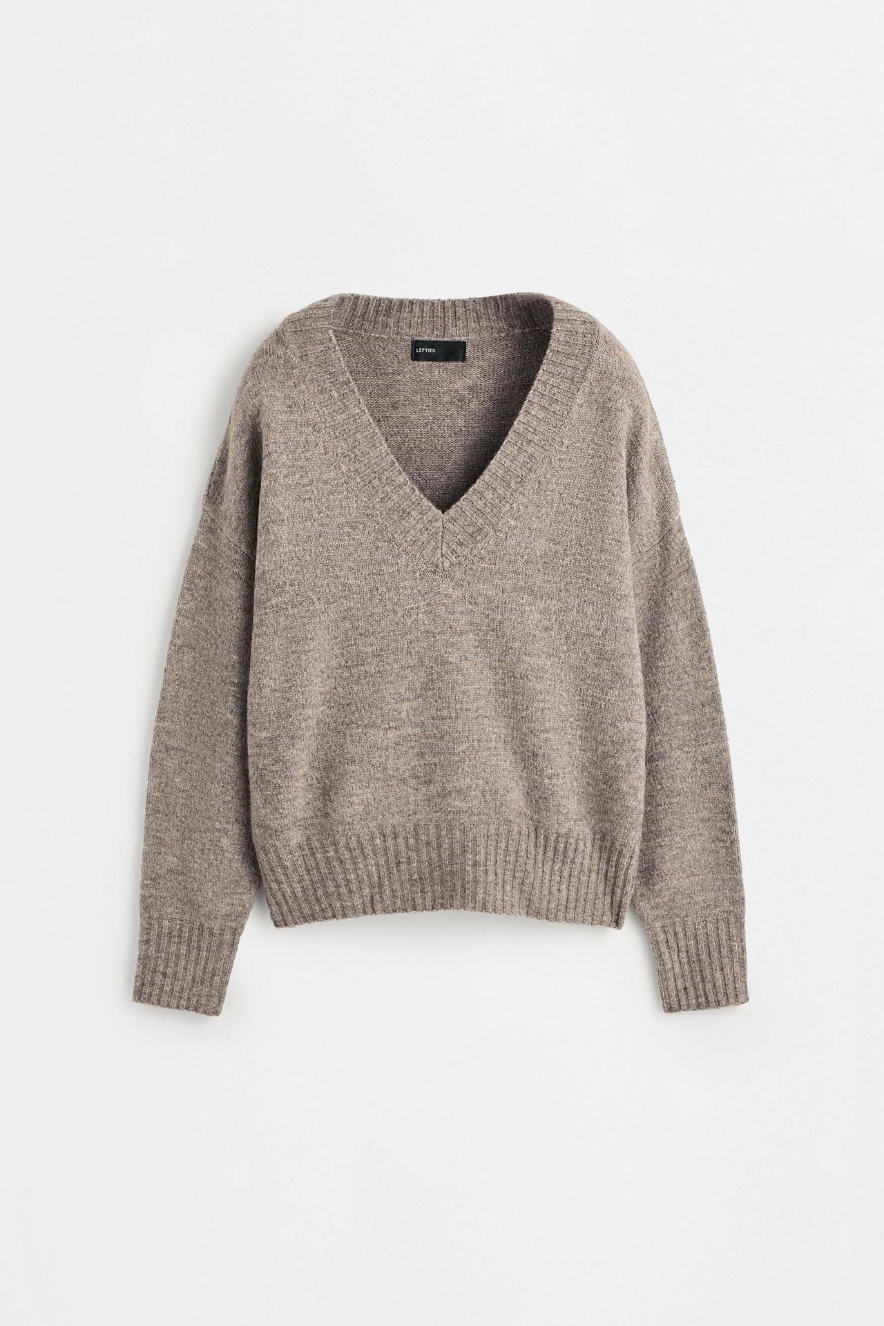 V-neck sweater — TAUPE GREY