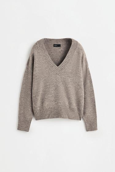 V-neck sweater — TAUPE GREY 6