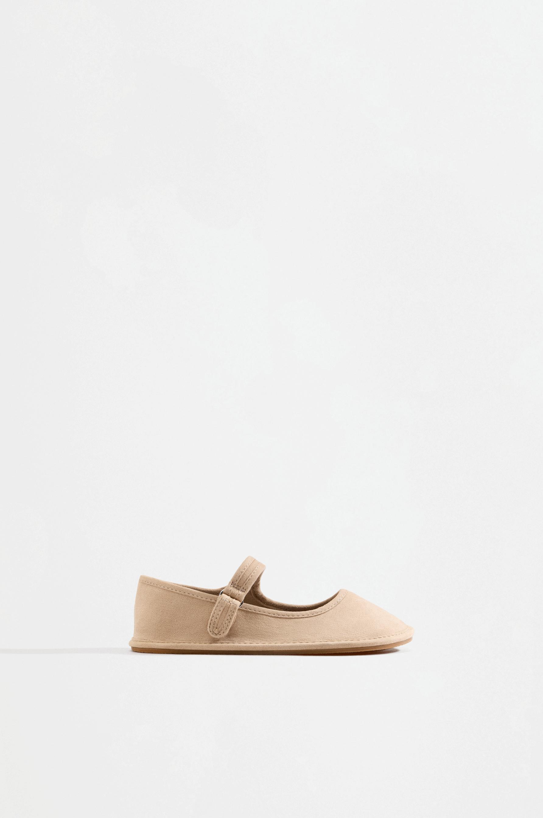 Barefoot Mary Jane ballet flats — BROWN