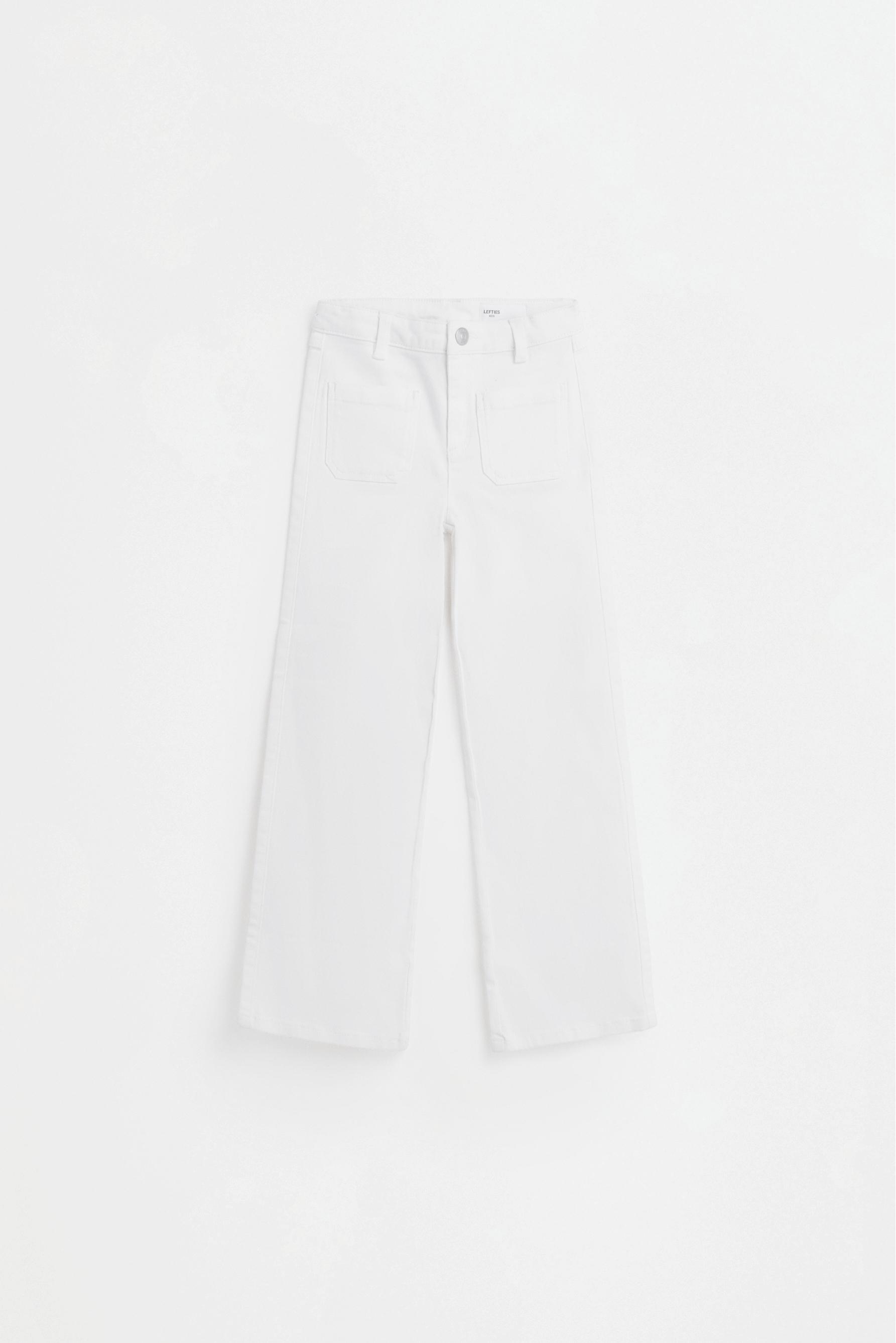 Twill bell bottom trousers — IVORY