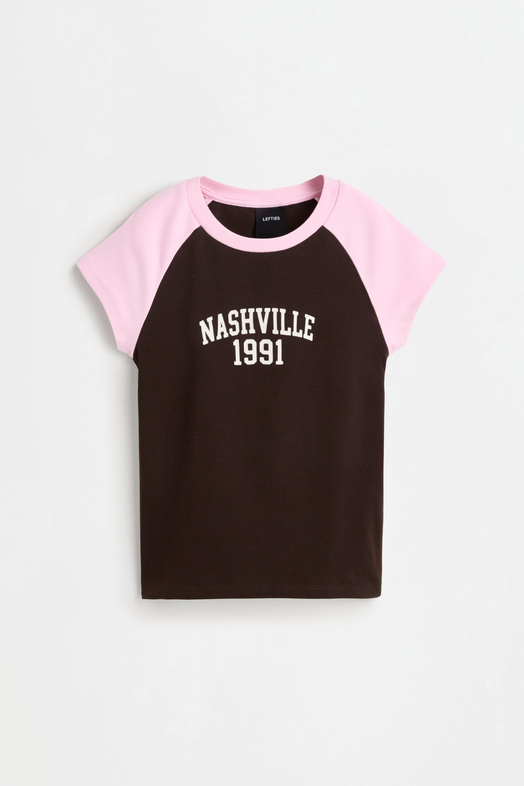 Camiseta estampada manga raglán