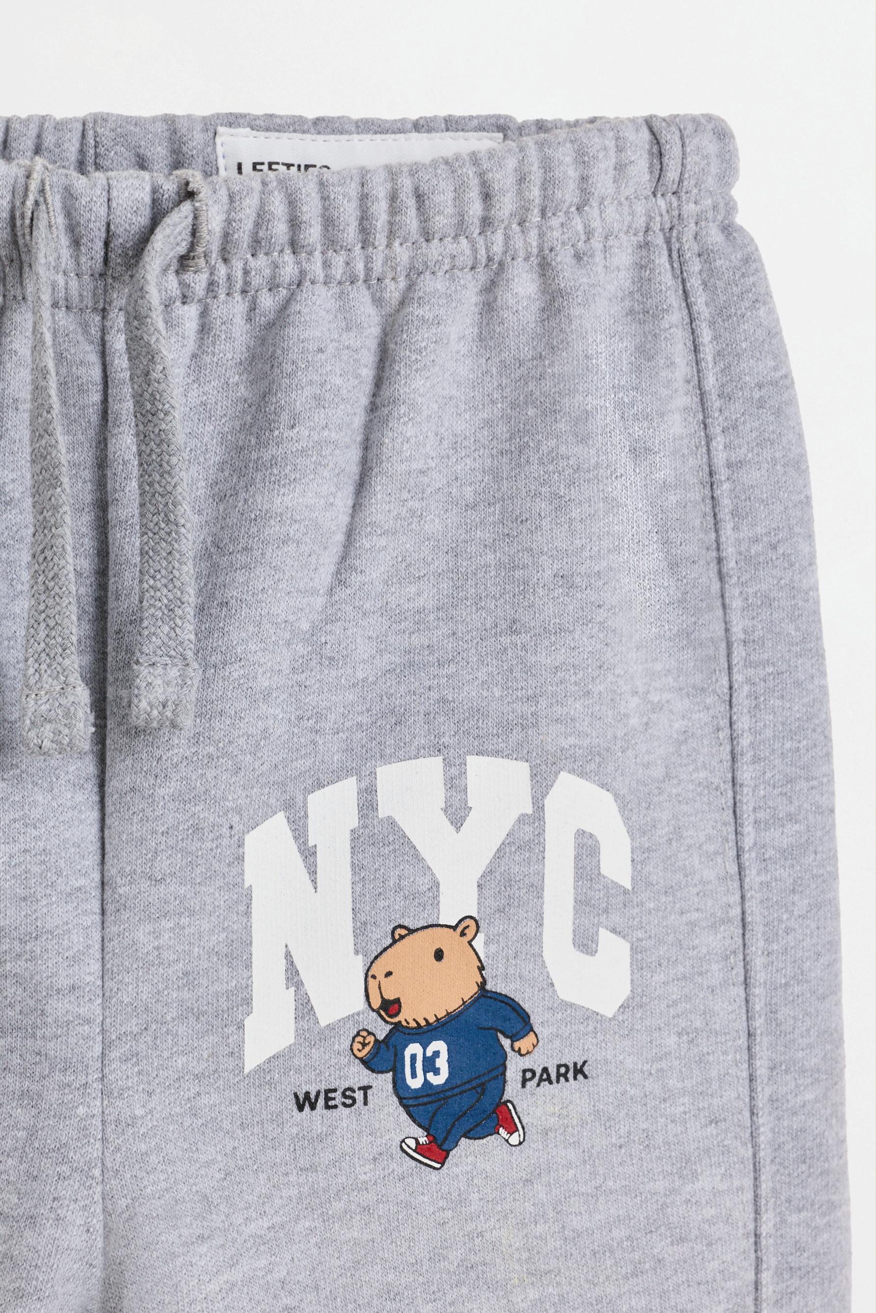 Pack of 2 printed relaxed joggers — GREY MARL
