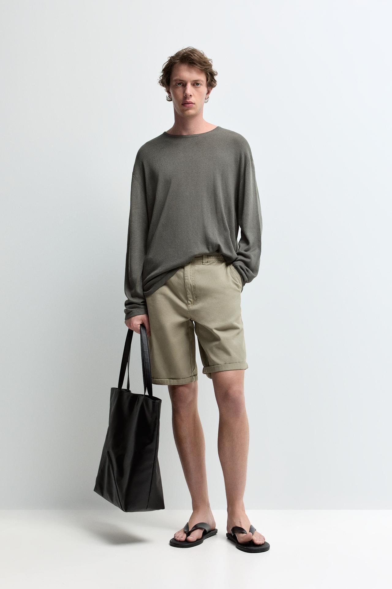 Slim fit Bermuda shorts — KHAKI