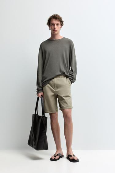 Slim fit Bermuda shorts — KHAKI 1