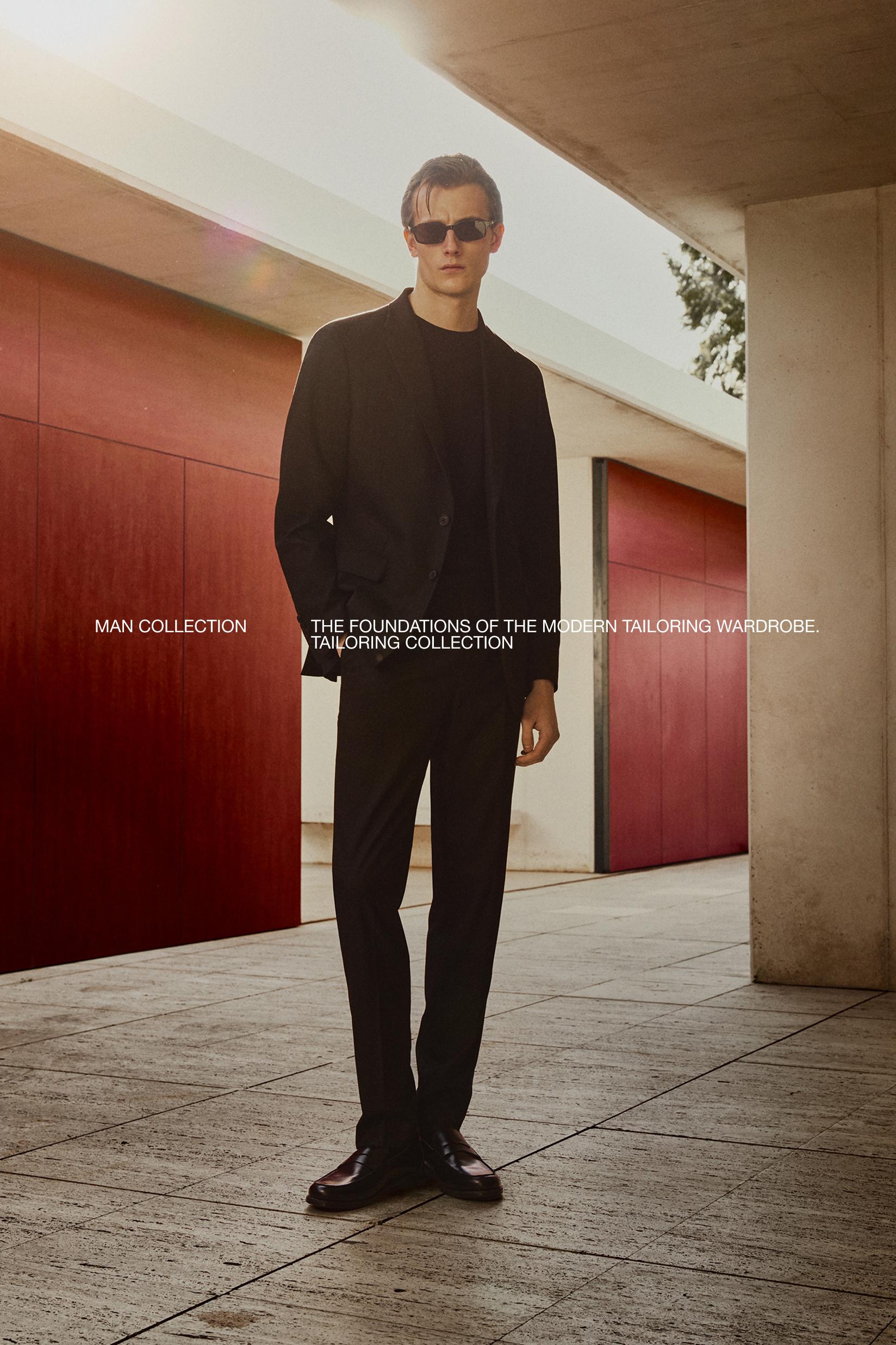 Slim fit suit trousers — BLACK