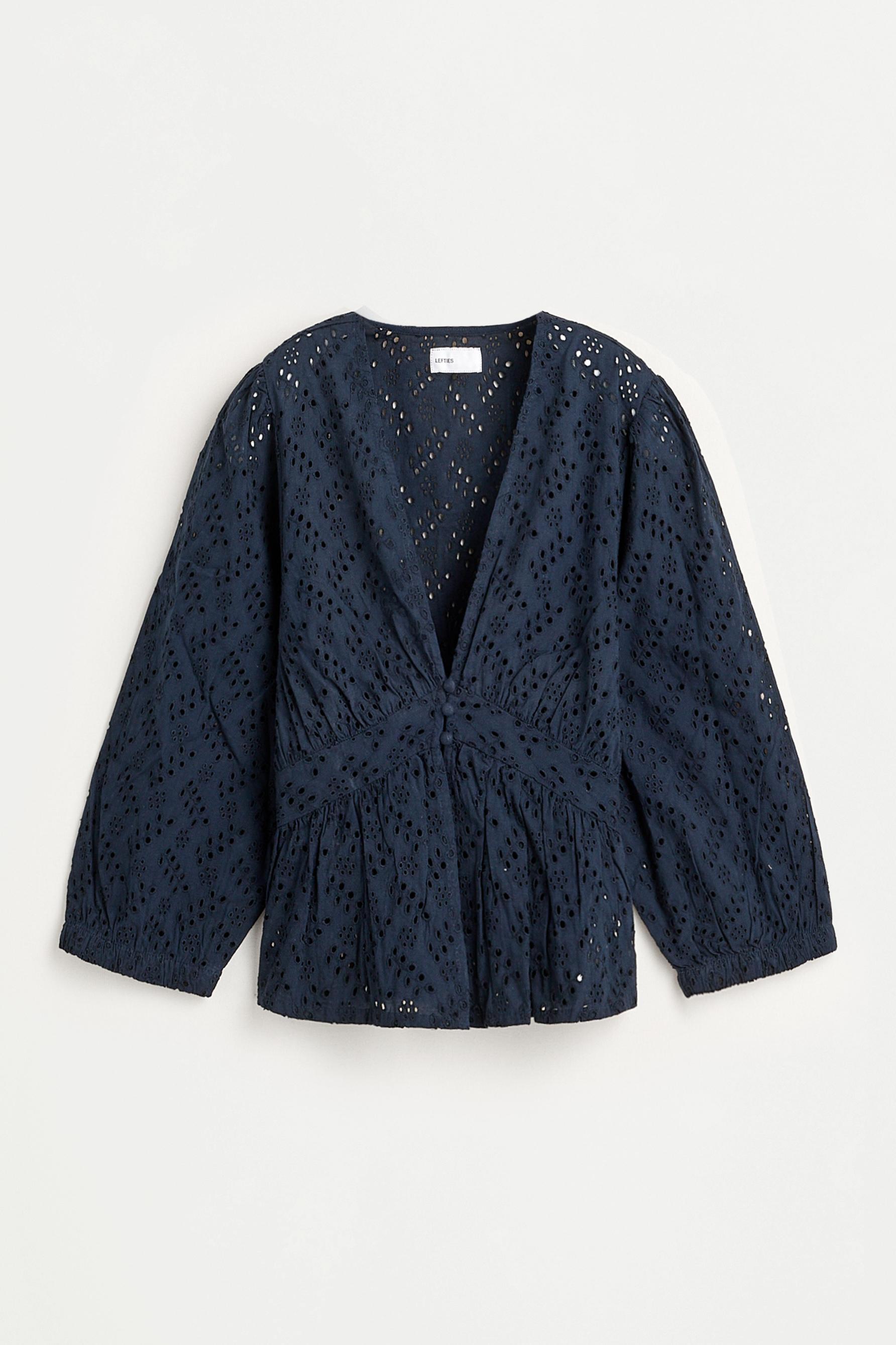 Swiss embroidery shirt — BLUE