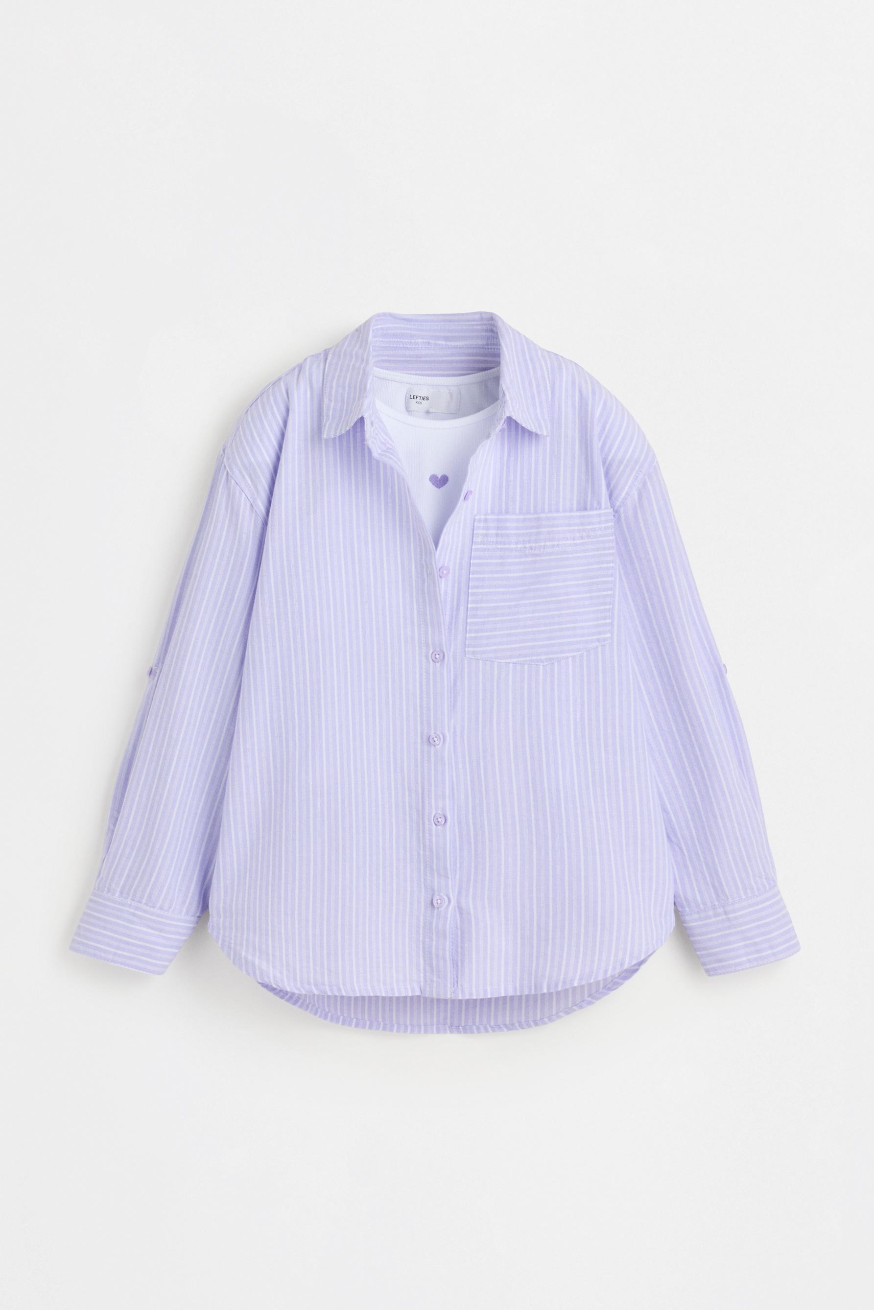 Striped shirt and ribbed T-shirt pack — LILAC