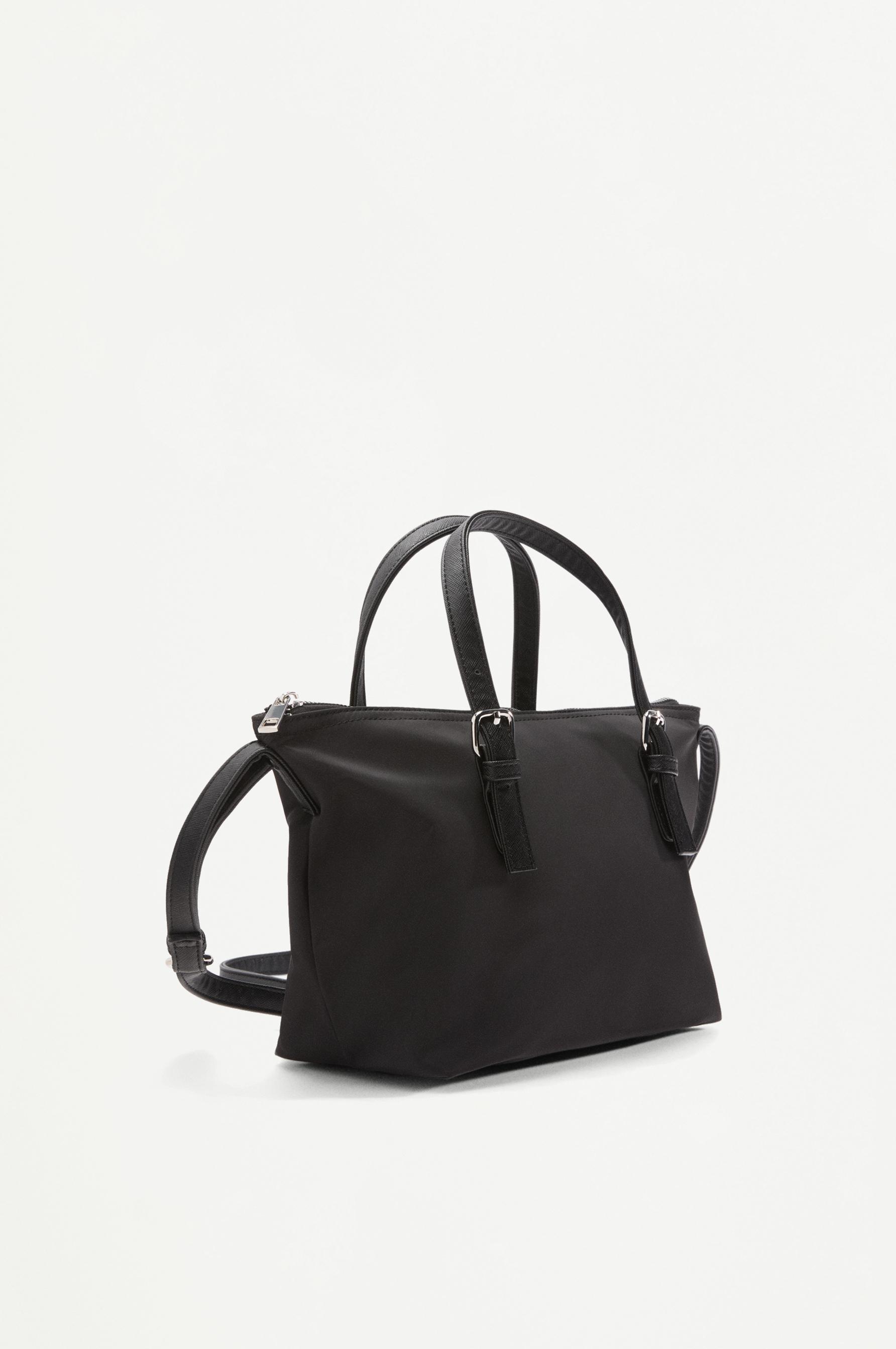 Nylon mini crossbody bag — BLACK