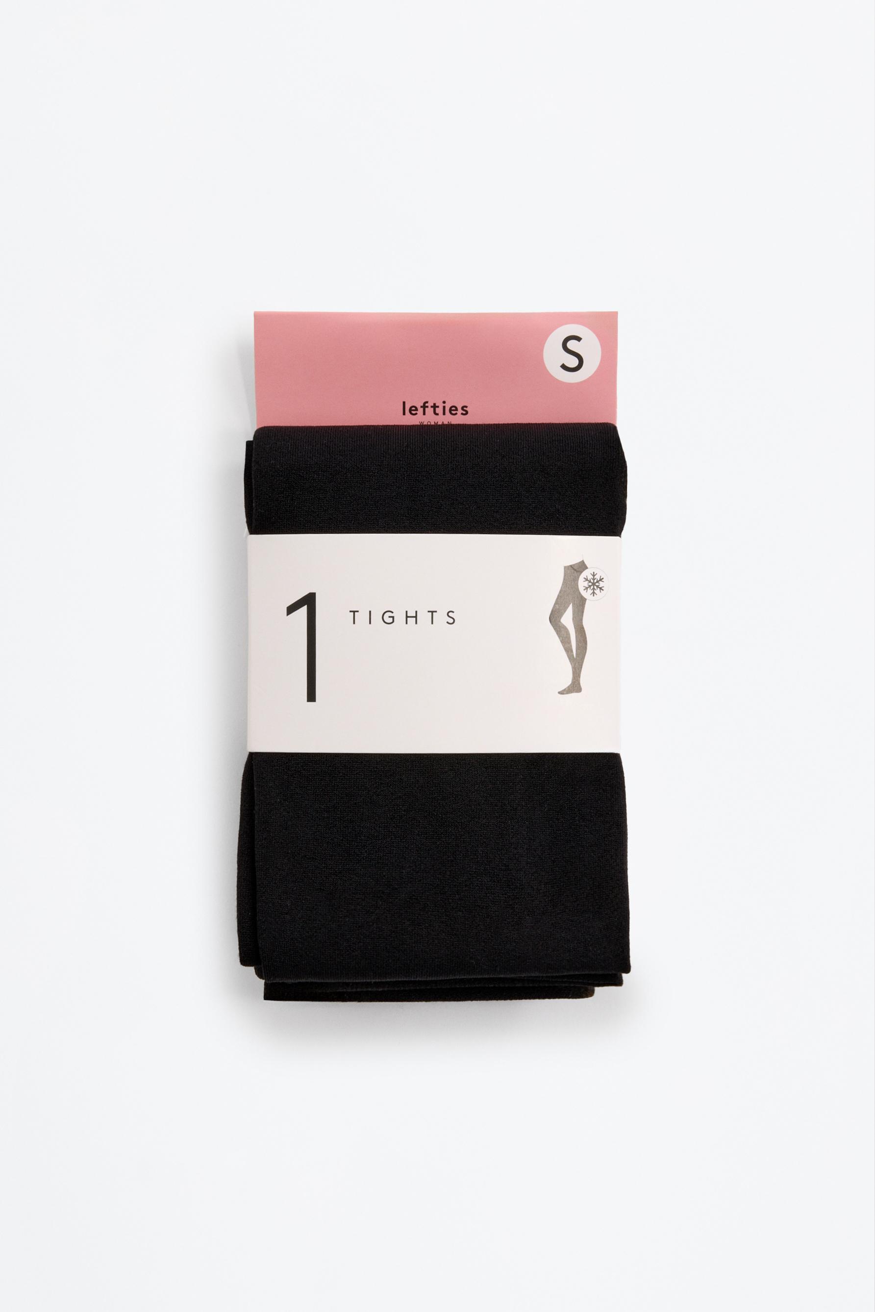 120 den fleece tights — BLACK