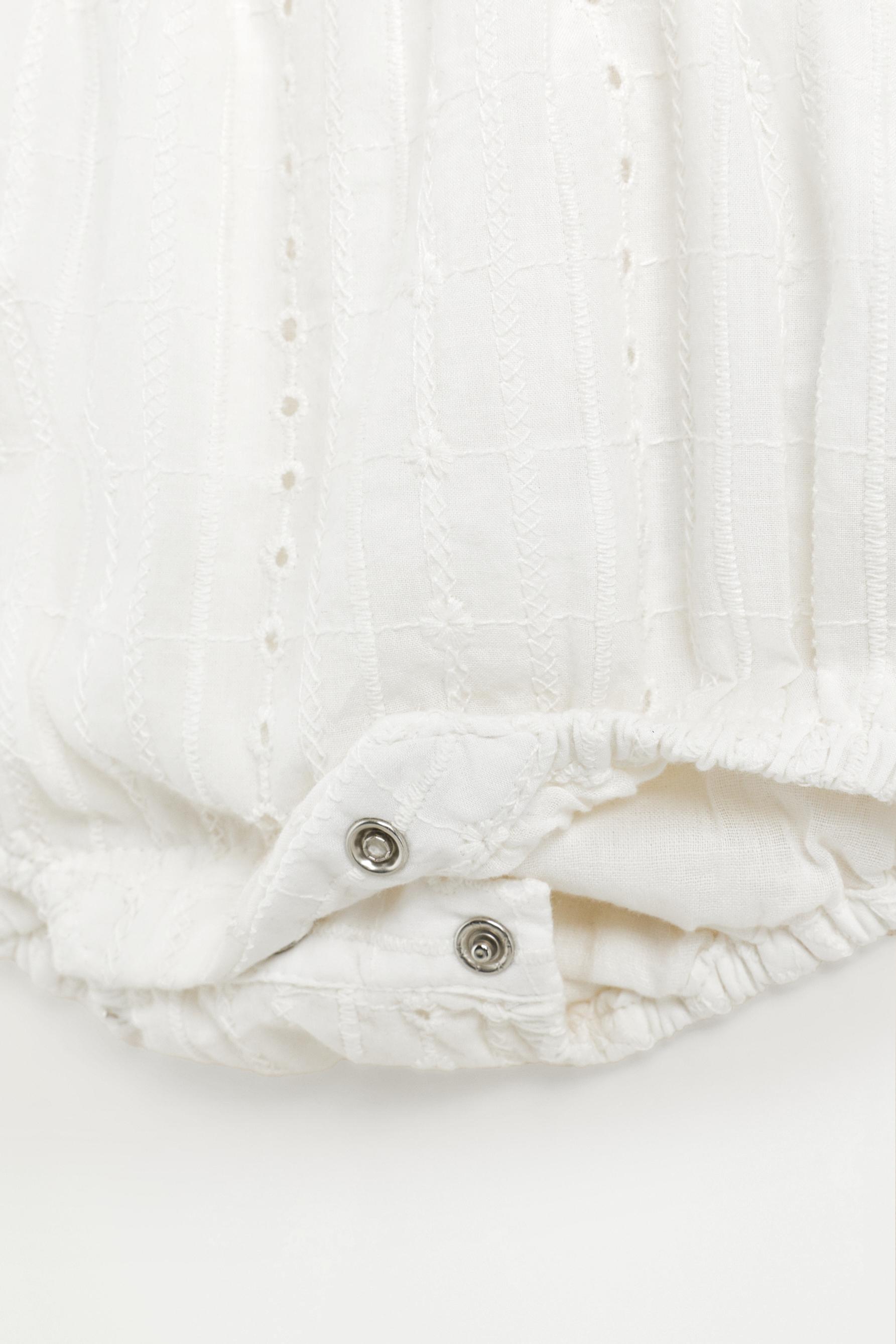Swiss embroidered romper — ECRU