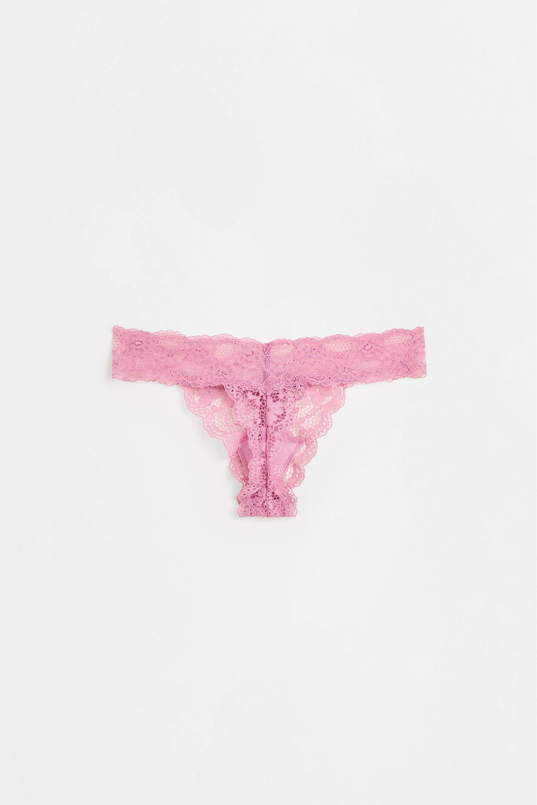 Lace thong — PINK