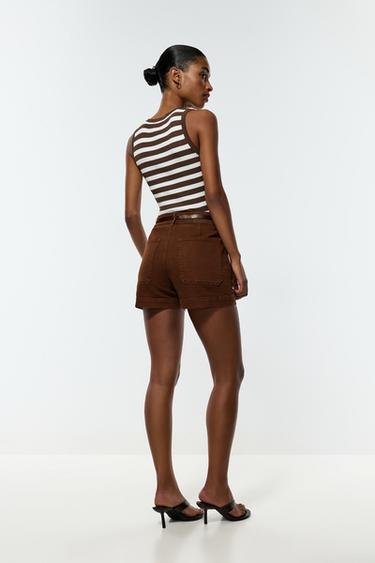 Bermuda shorts with belt — BROWN MARL 5