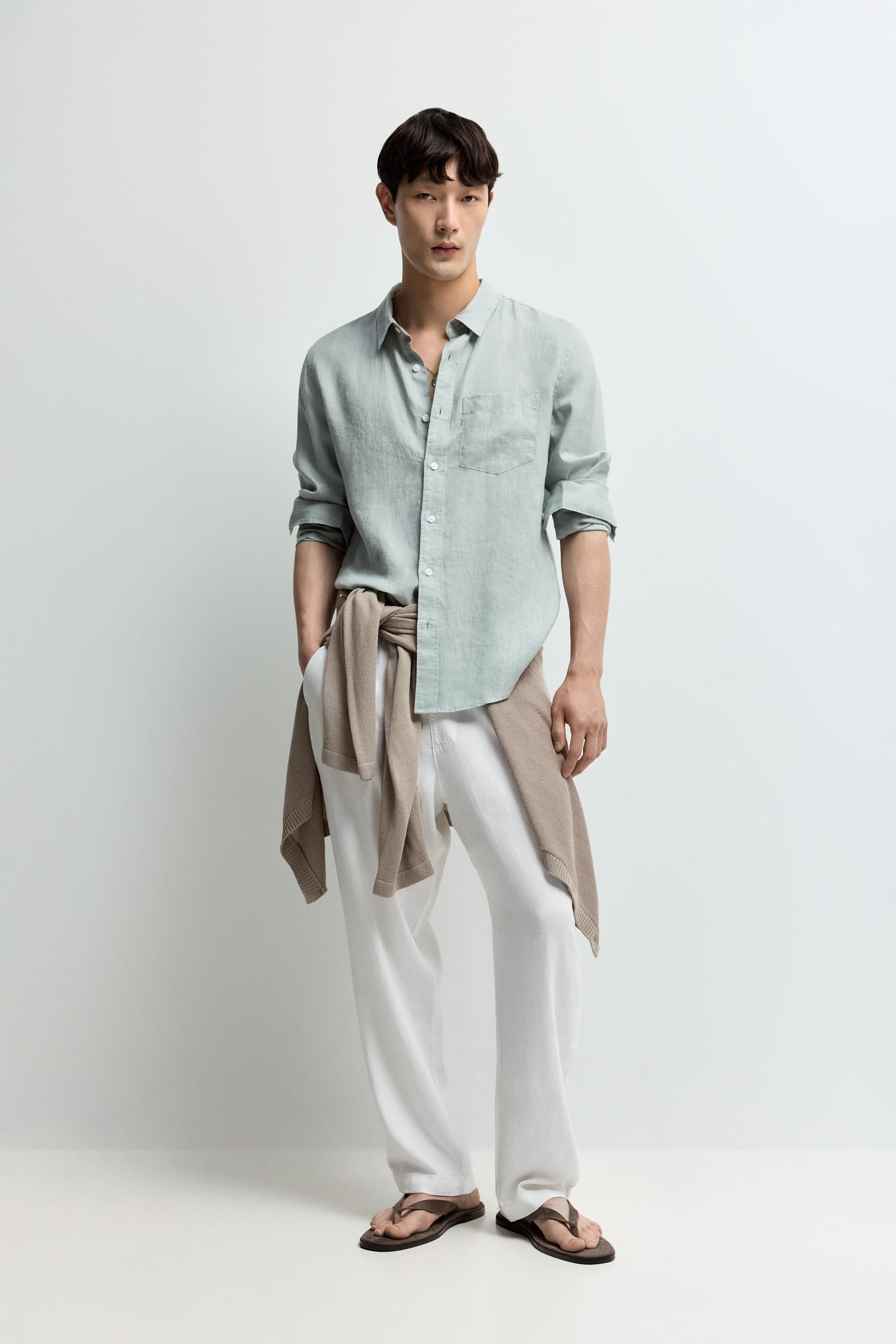 Baggy Linen-Blend Joggers — WHITE