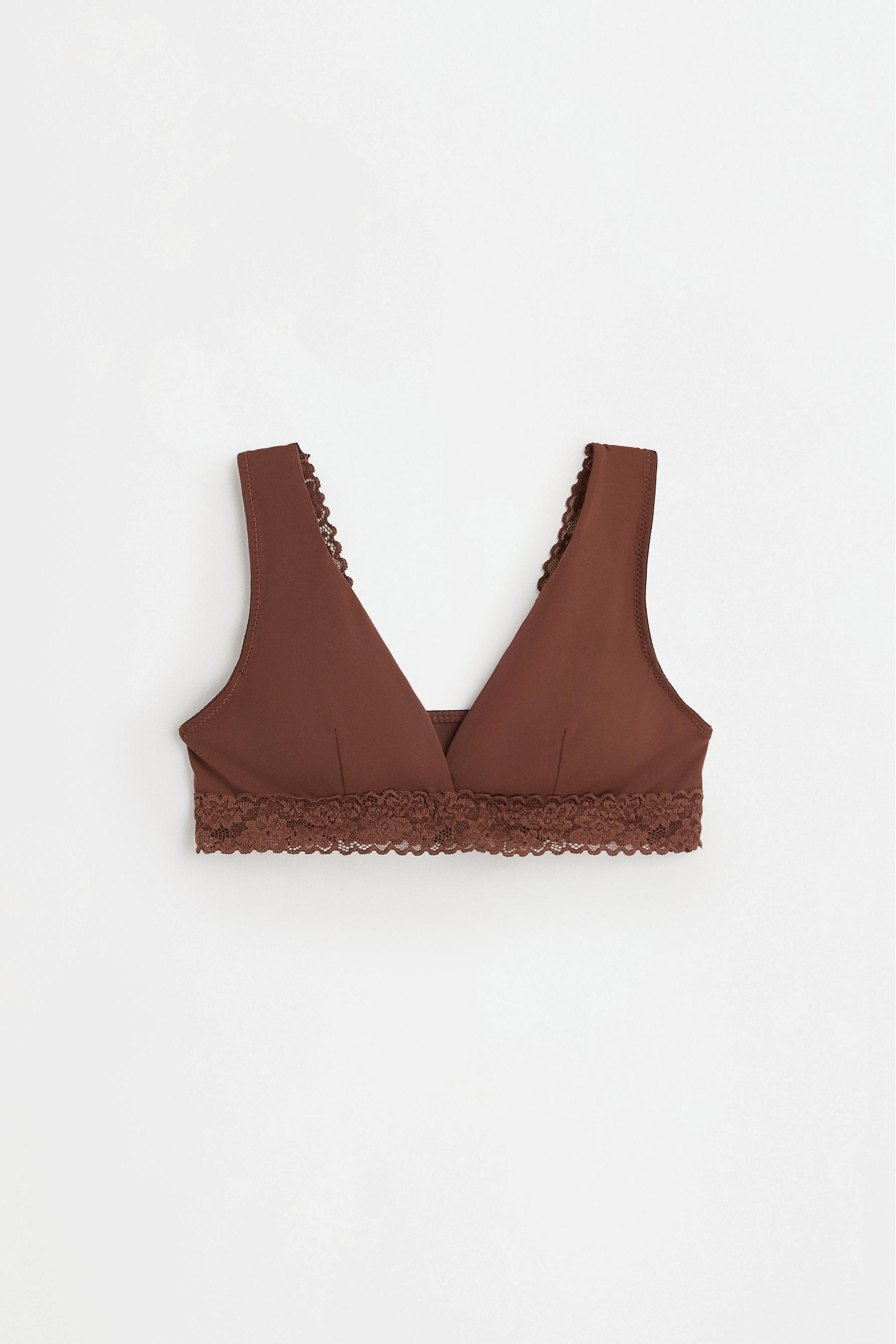 Lace triangle top (2-pack) — CHOCOLATE
