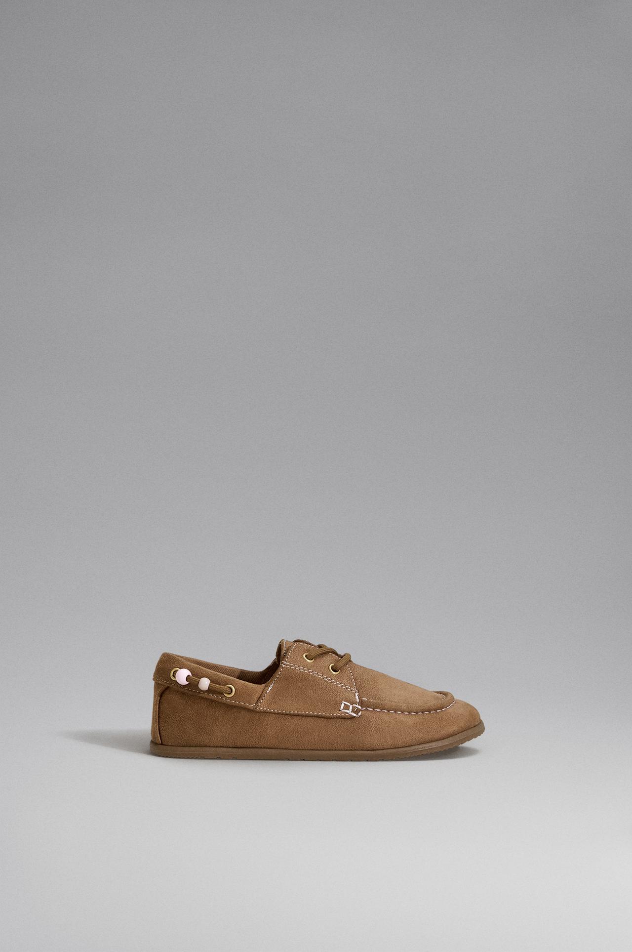 Beaded barefoot loafers — LEATHER
