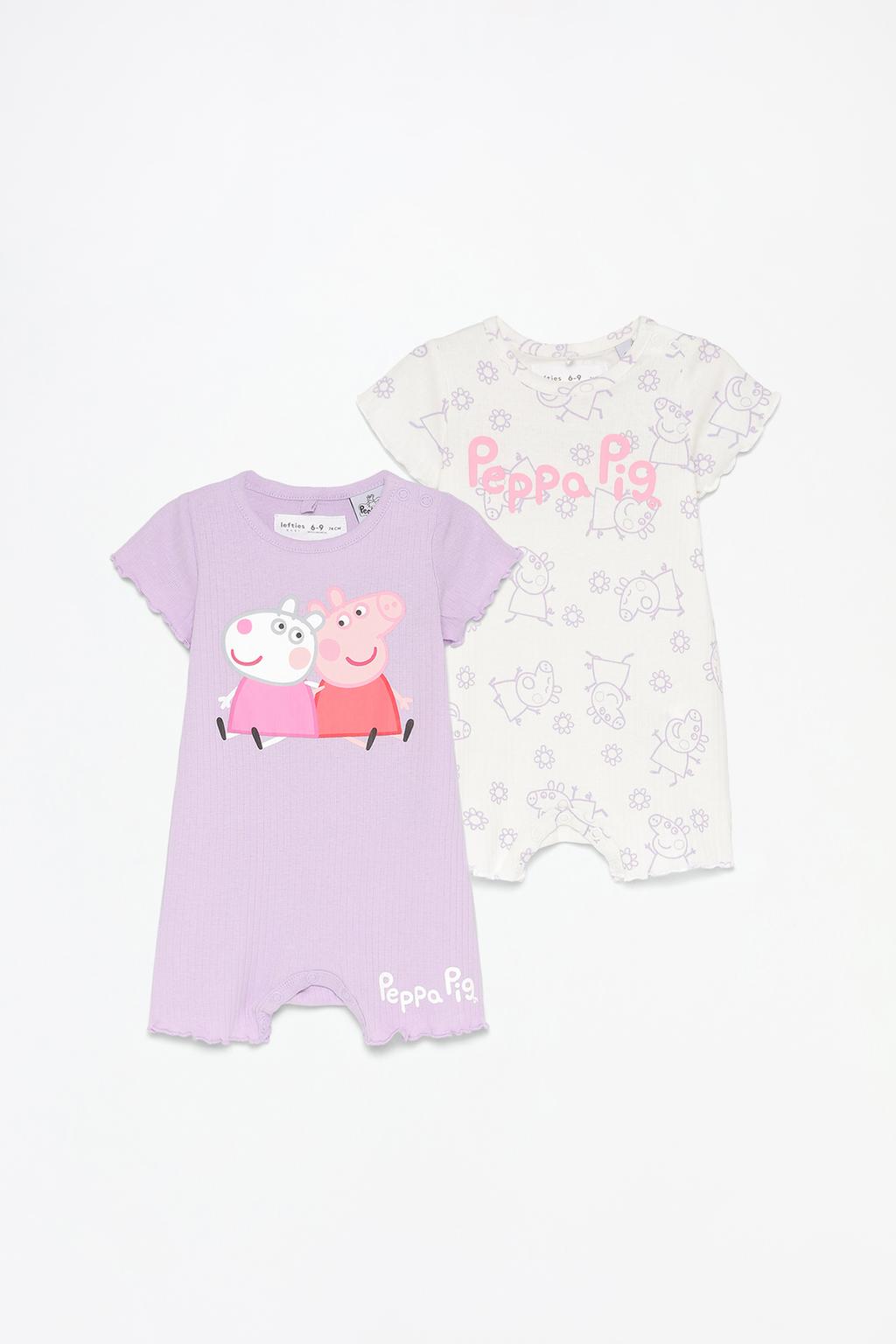 Pack of 2 ribbed Peppa Pig™ sleepsuits