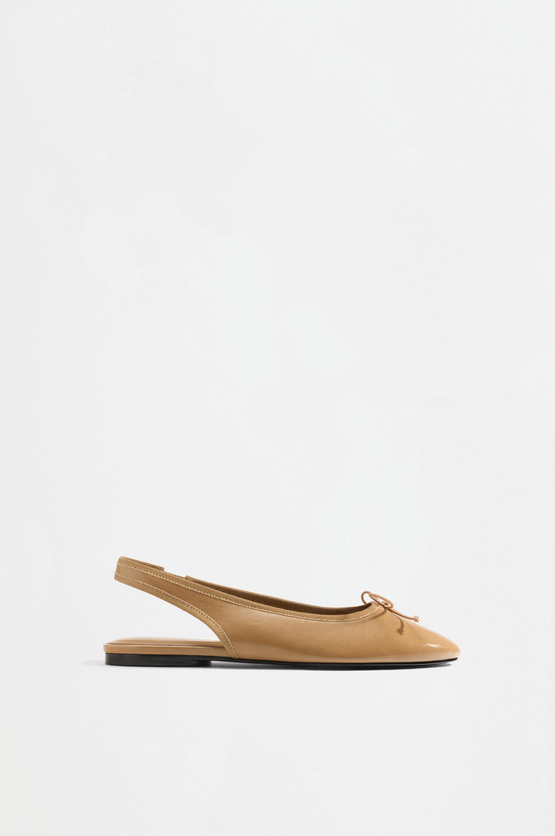 Slingback ballet flats — BEIGE