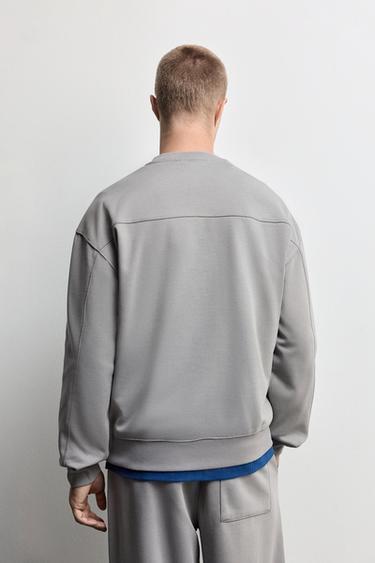 Round neck interlock sweatshirt — MEDIUM GREY 4