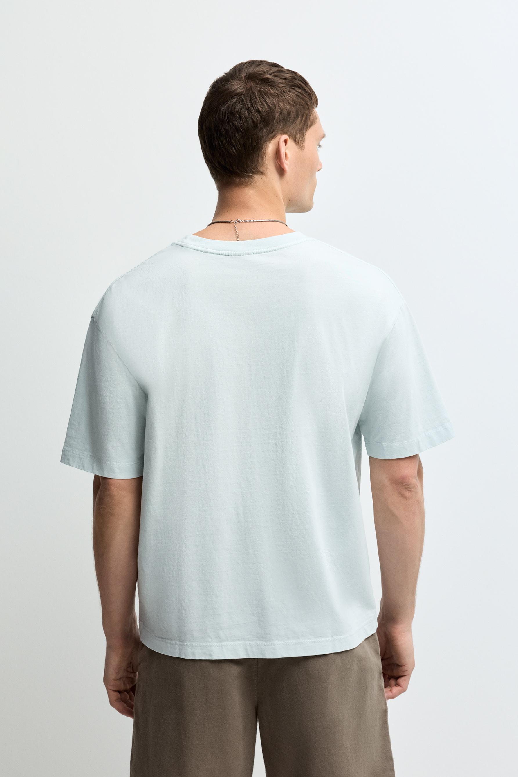 Faded-effect T-shirt — SKY BLUE