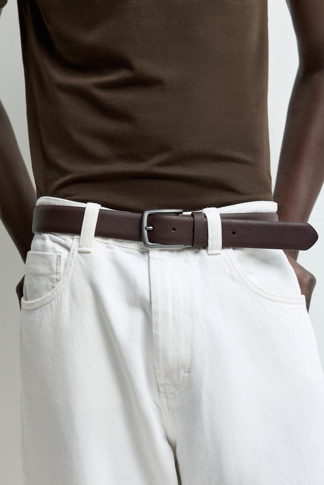 Smooth belt — CHOCOLATE BROWN