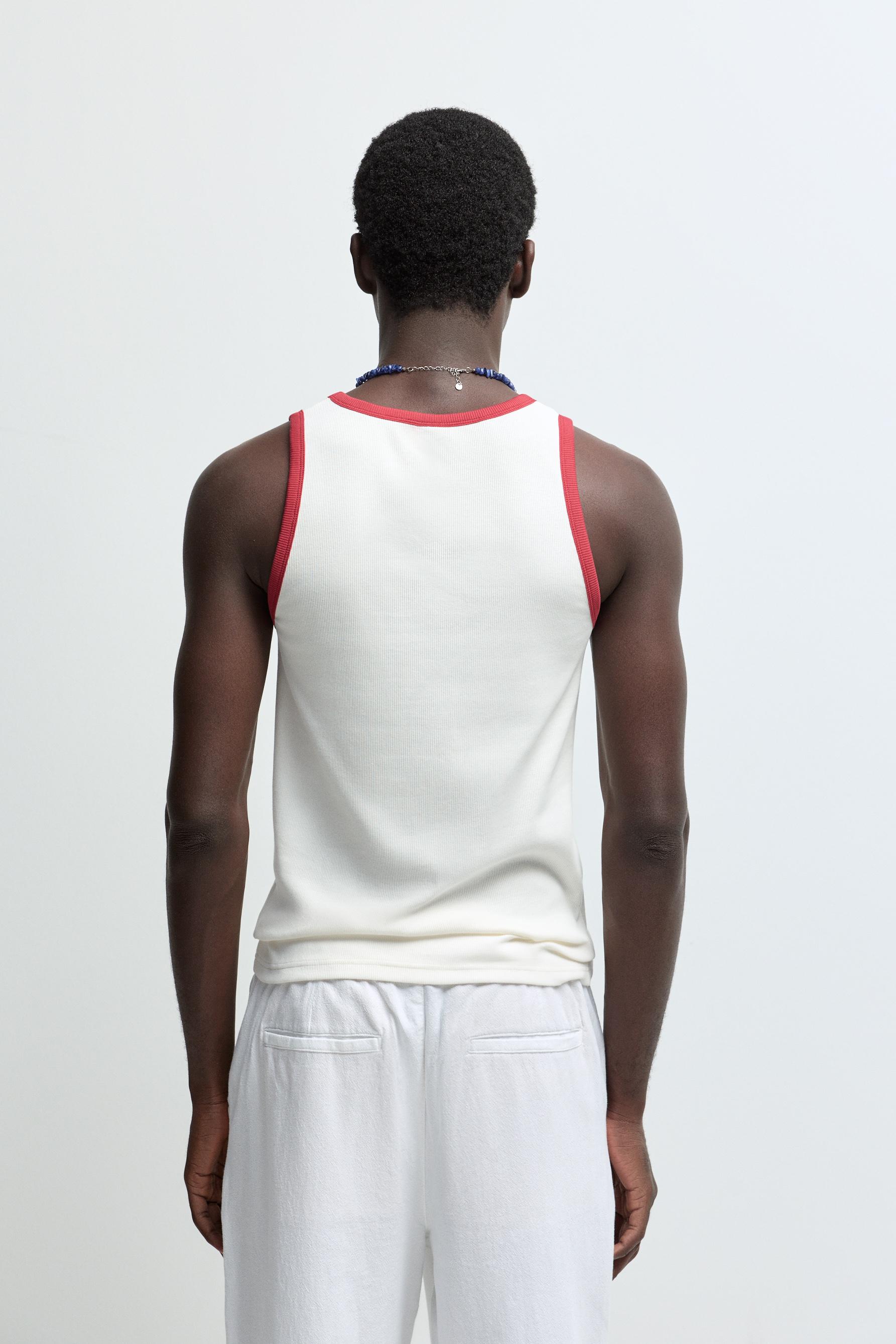 Printed strappy T-shirt — OFF WHITE