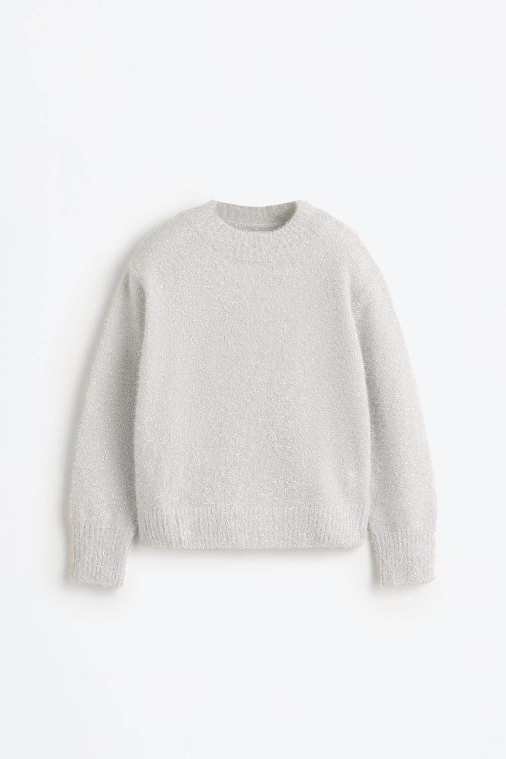 Shiny faux fur sweater