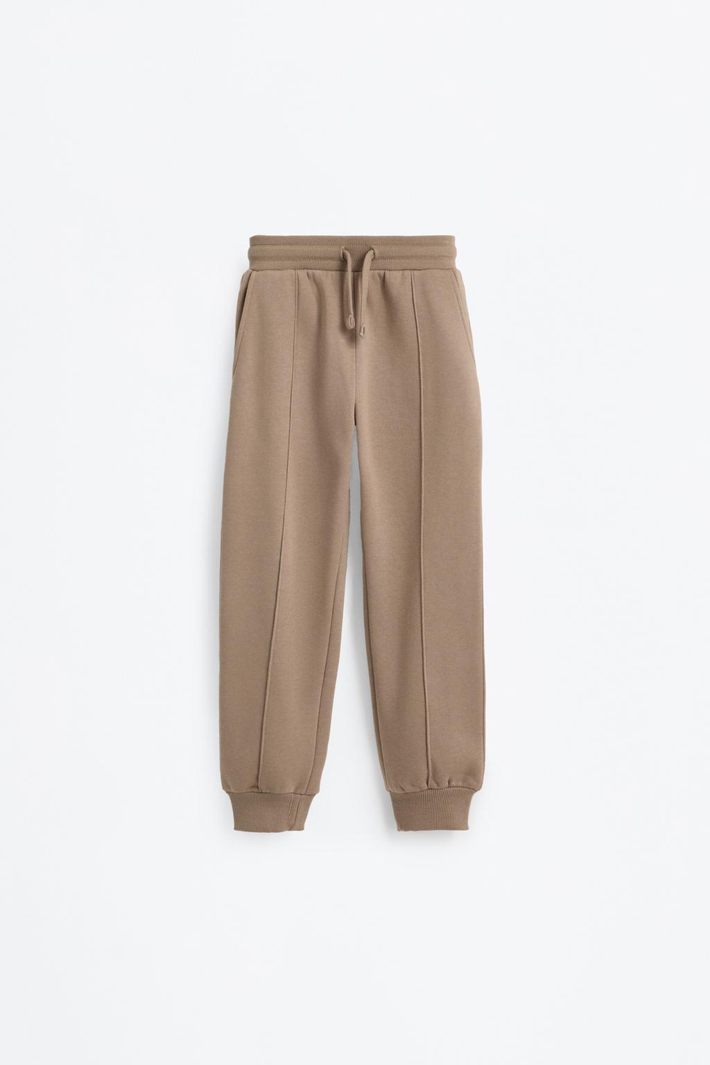 Plush trousers with seam detail